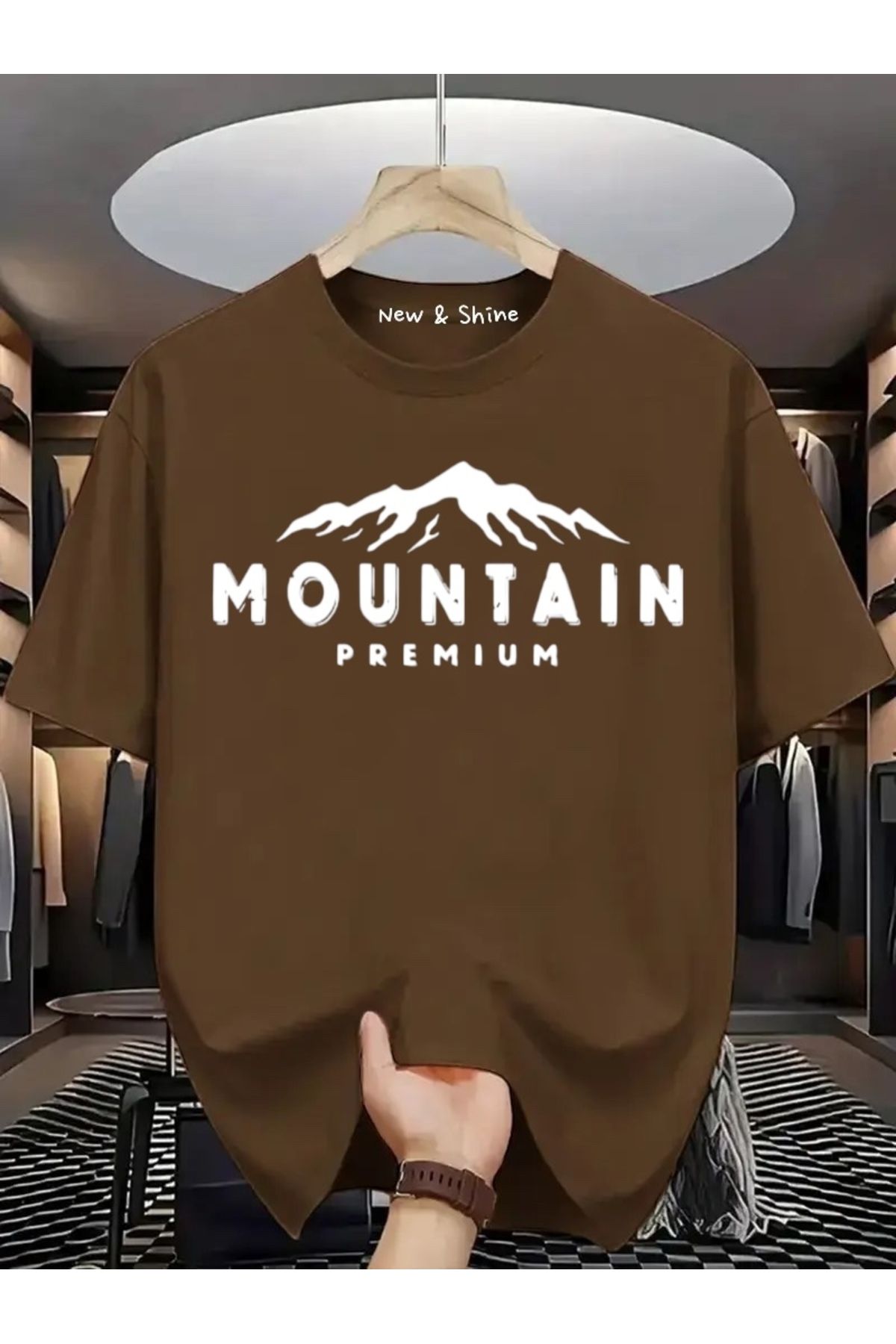 New Shine Mountain Baskılı Oversize T-Shirt