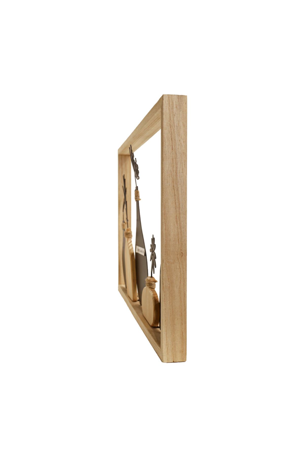 Generic-A wooden masterpiece in the form of a plaque with an elegant frame and a design of five vases - a sophisticated natural touch to your home or office decor 2