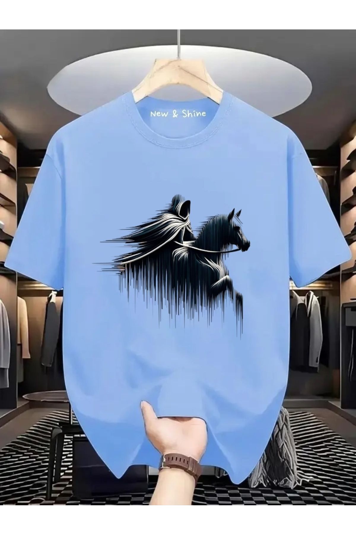 New Shine Şovalye Baskılı Oversize T-Shirt