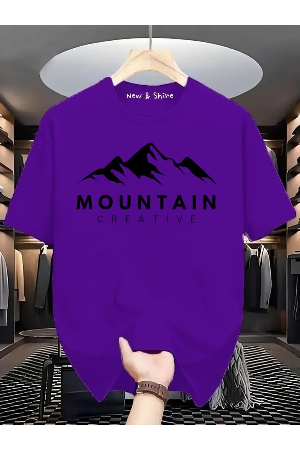New Shine Mountain Baskılı Oversize T-Shirt