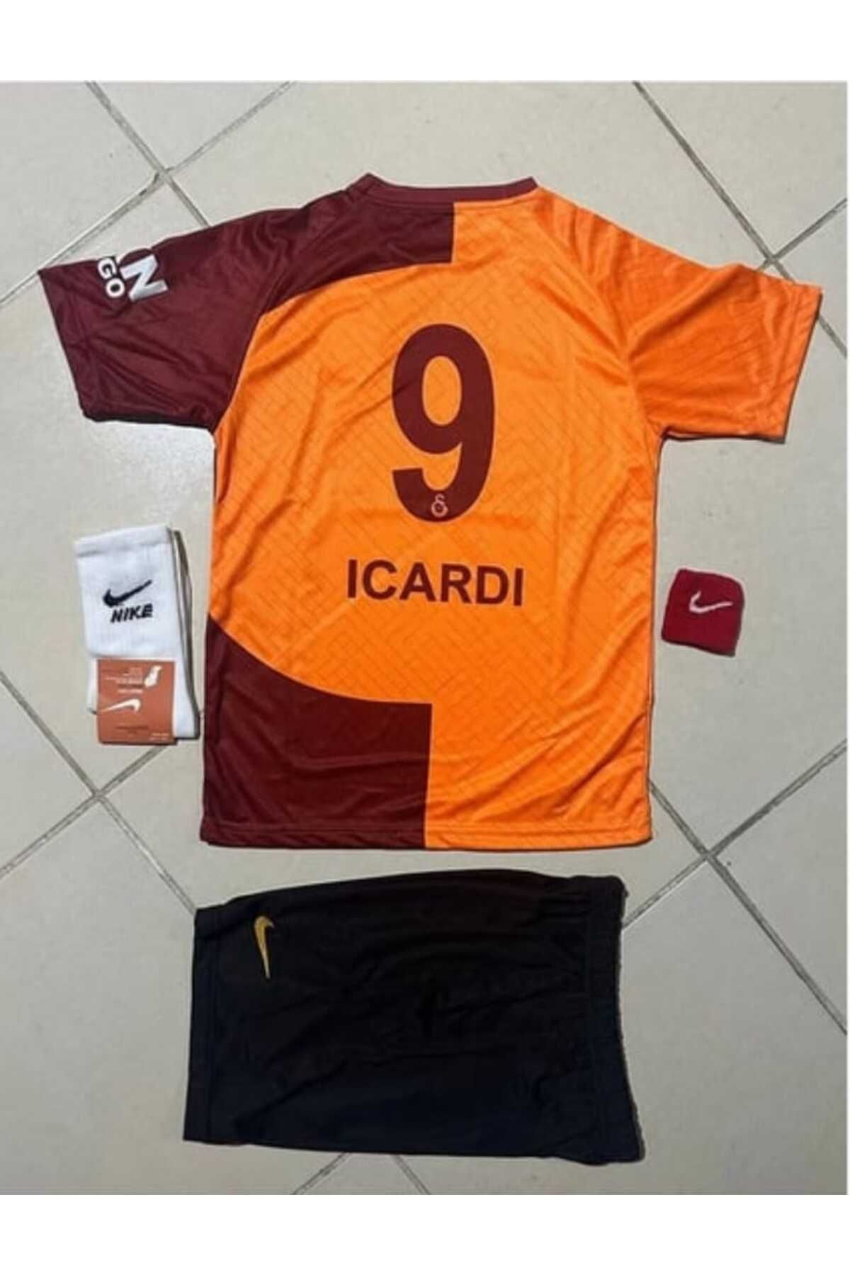Marka Extra GALAtAsArA'y-2023 PARÇALI ÇOCUK Futbol Forması 4.LÜ SET FORMA ŞORT ÇORAP BİLEKLİK İC'ARDİ 9
