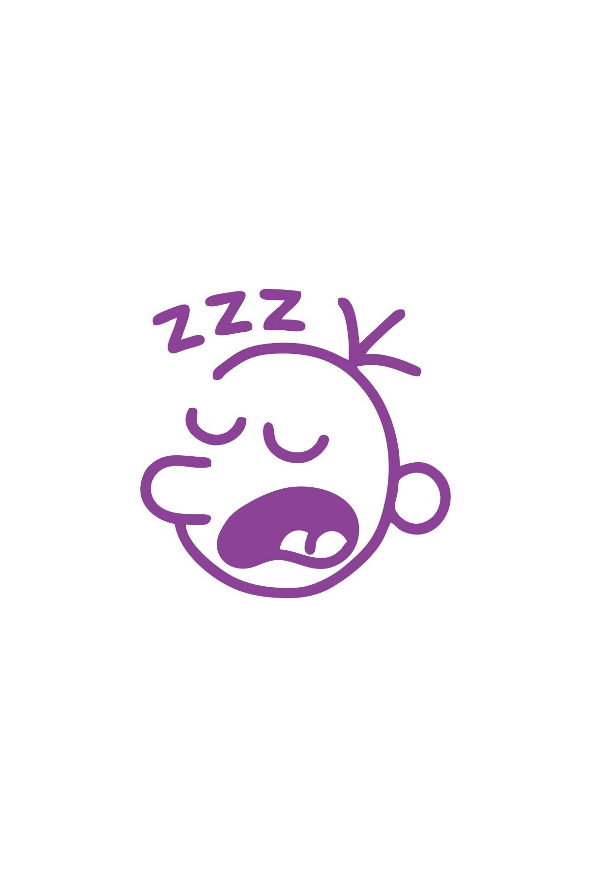 Reysa Tasarım Zzz Uyuyan Surat Sticker 17x17 Cm Mor