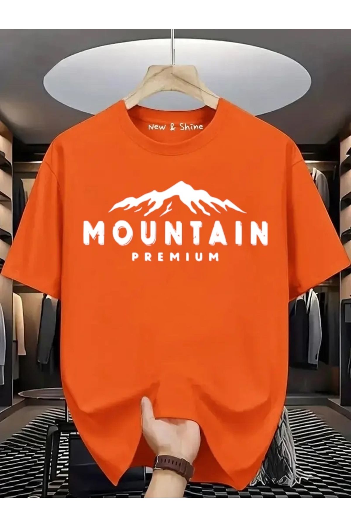 New Shine Mountain Baskılı Oversize T-Shirt