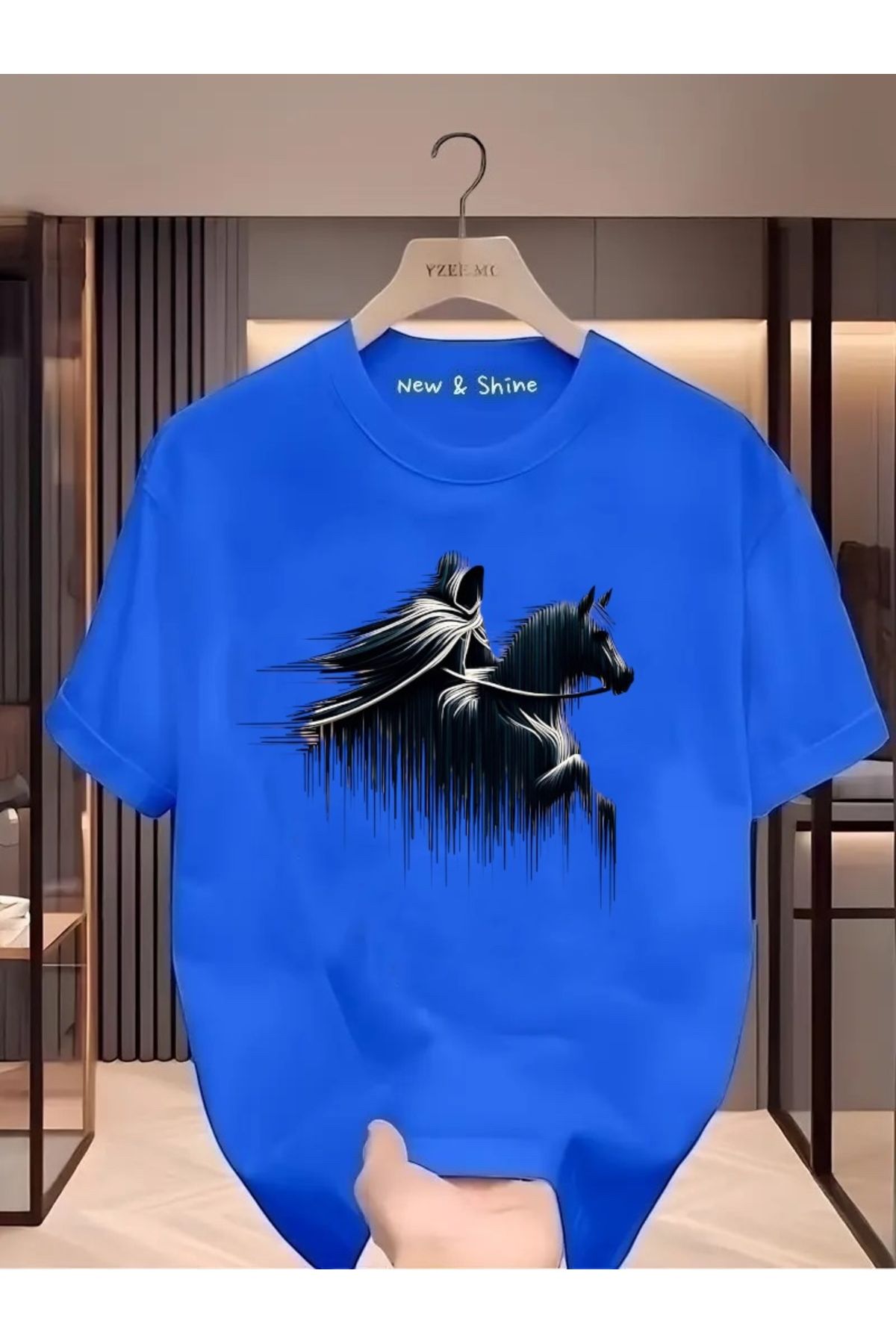 New Shine Şovalye Baskılı Oversize T-Shirt