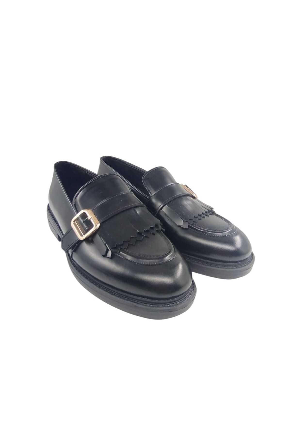 Oneka Shoes 420525PTY9661 Erkek Günlük Püsküllü Siyah açma