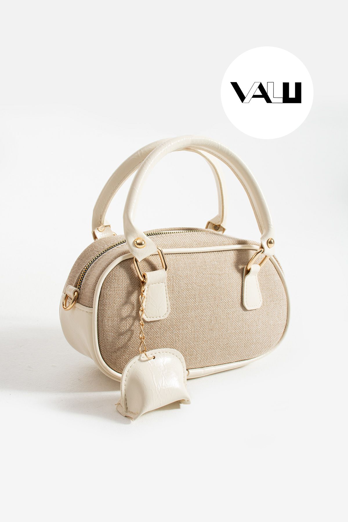 Valu Accessorize Capella Keten Uzun Askılı ve Kulplu El ve Omuz Çantası