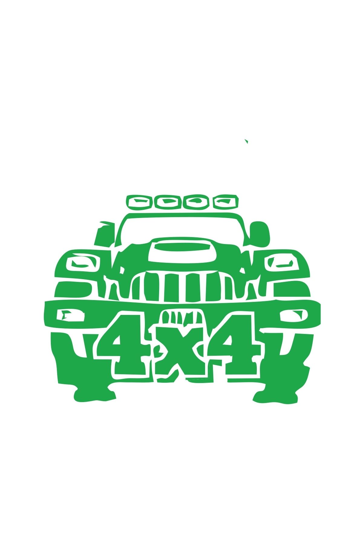 Reysa Tasarım 4x4 Off Road Jeep Sticker 17x17 Cm Yeşil