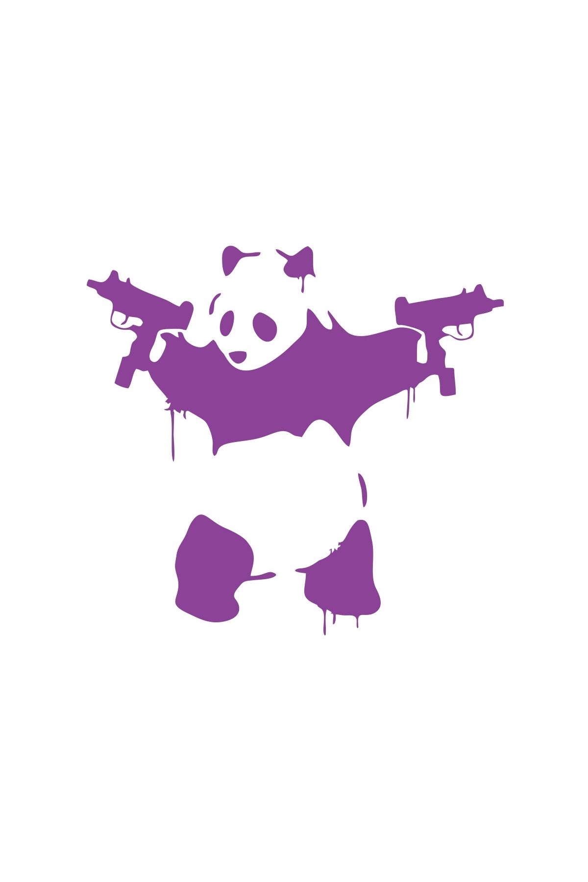 Reysa Tasarım S*lahlı Panda Sticker 17x17 Cm Mor