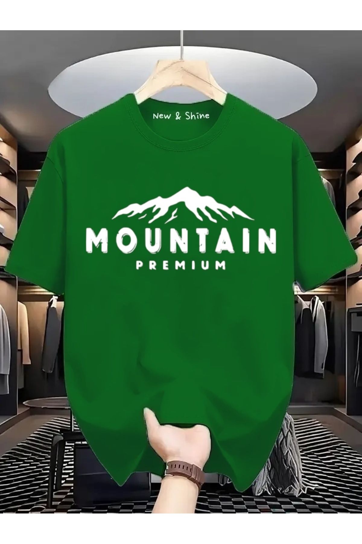 New Shine Mountain Baskılı Oversize T-Shirt
