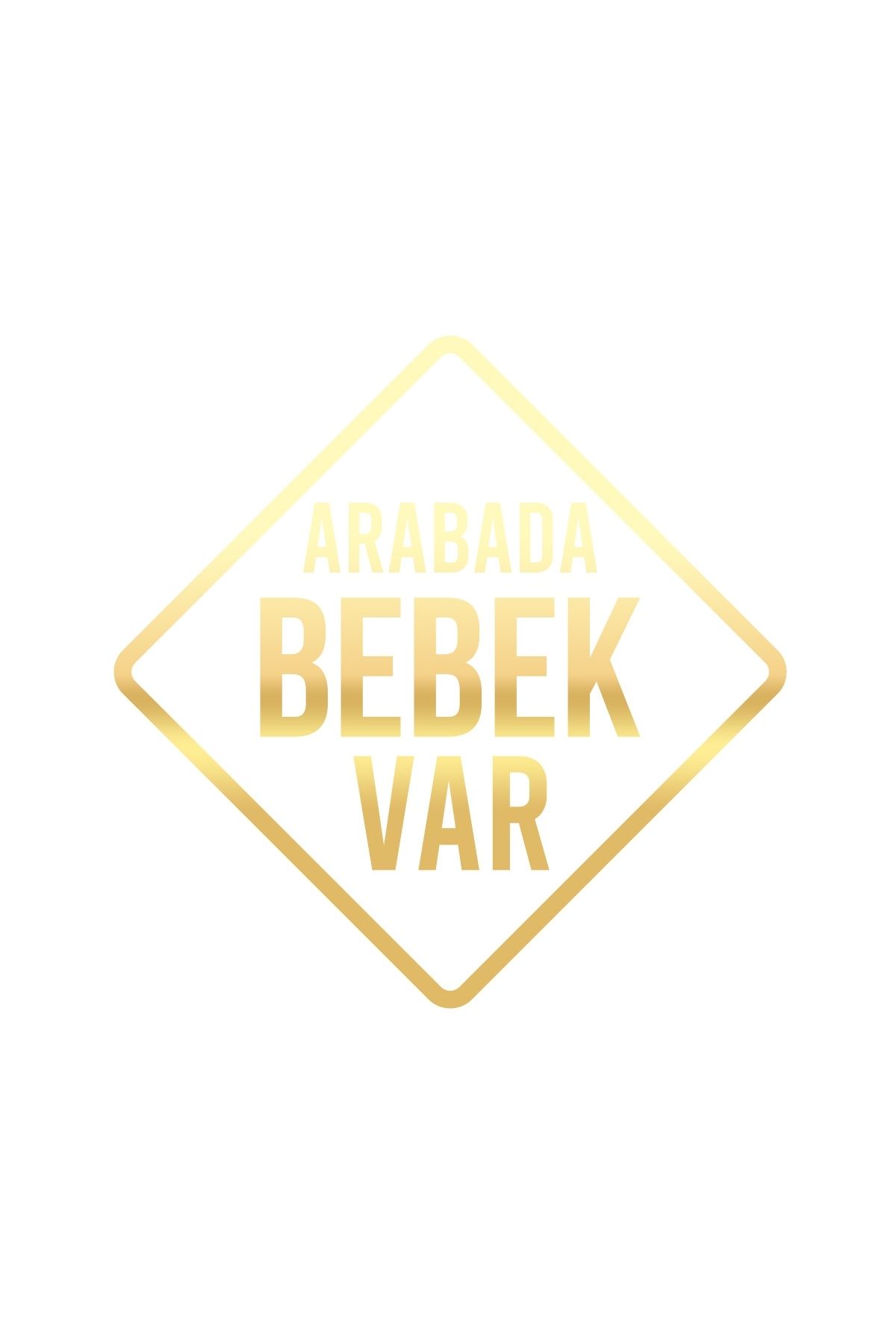 Reysa Tasarım arabada Bebek Var Sticker 17x17 Cm Gold