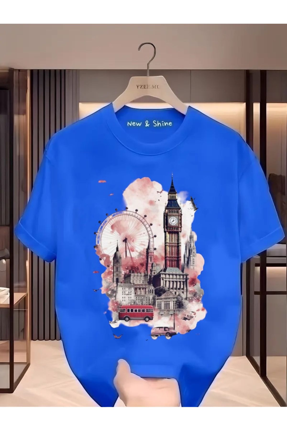 New Shine Manzara London Baskılı Oversize T-Shirt