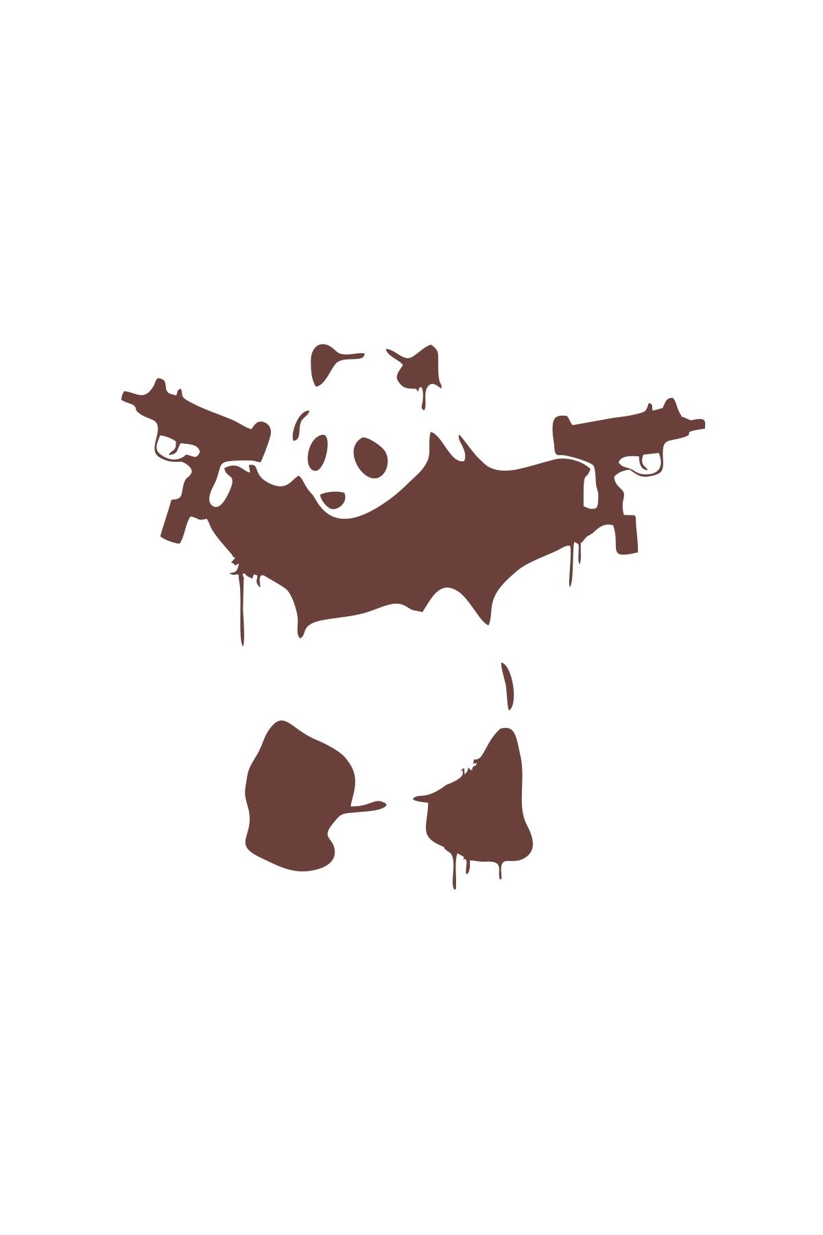 Reysa Tasarım S*lahlı Panda Sticker 17x17 Cm Kahverengi