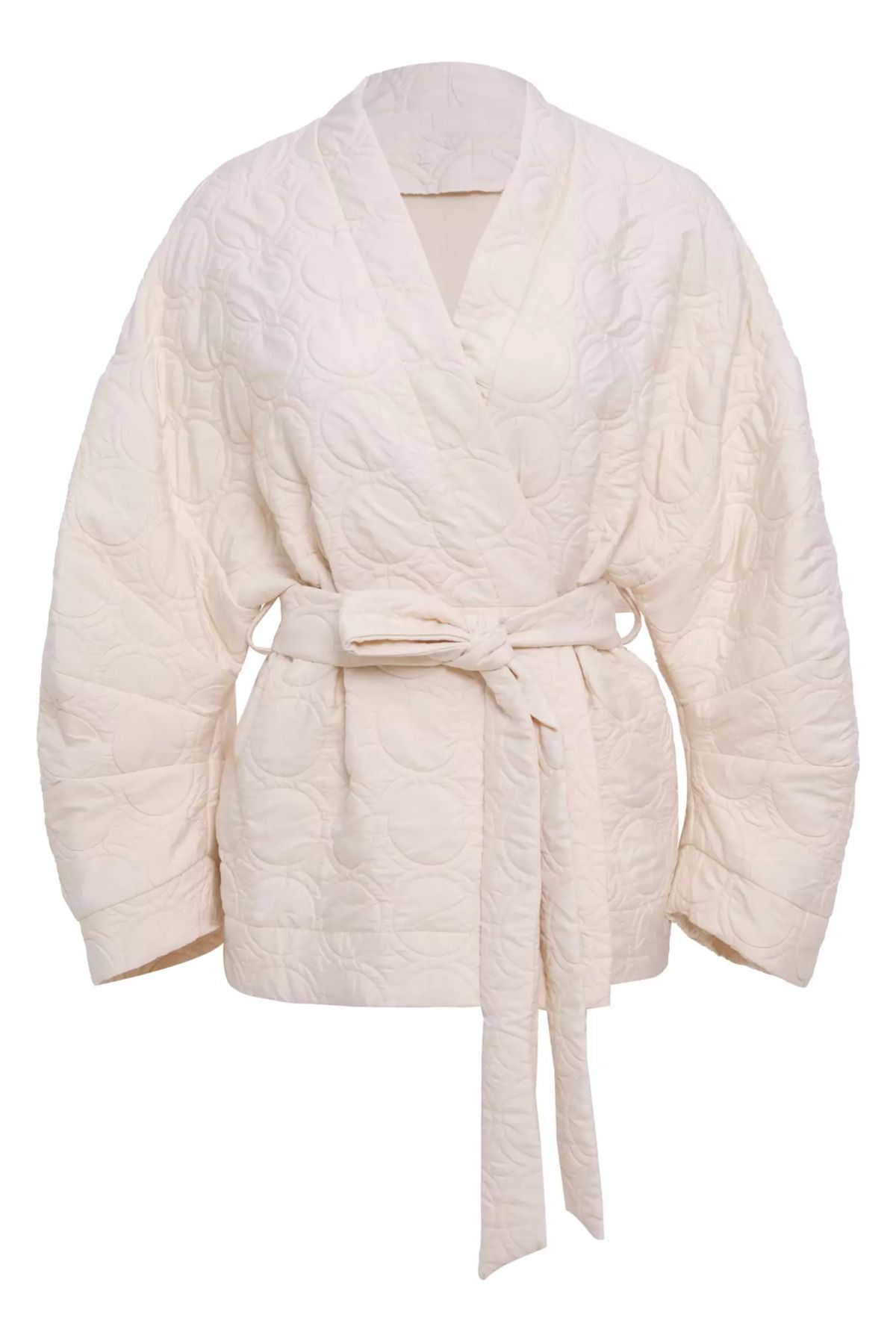 Keikei Beyaz kapitone uzun kol jacket