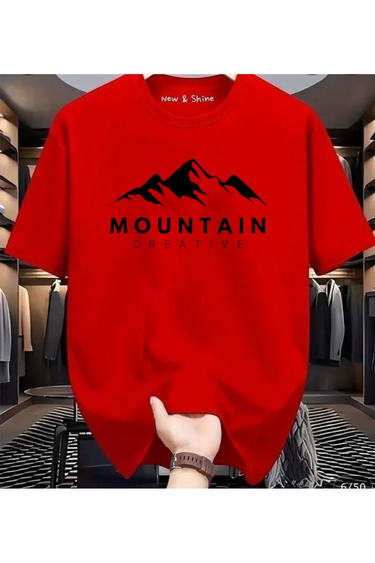 New Shine Mountain Baskılı Oversize T-Shirt
