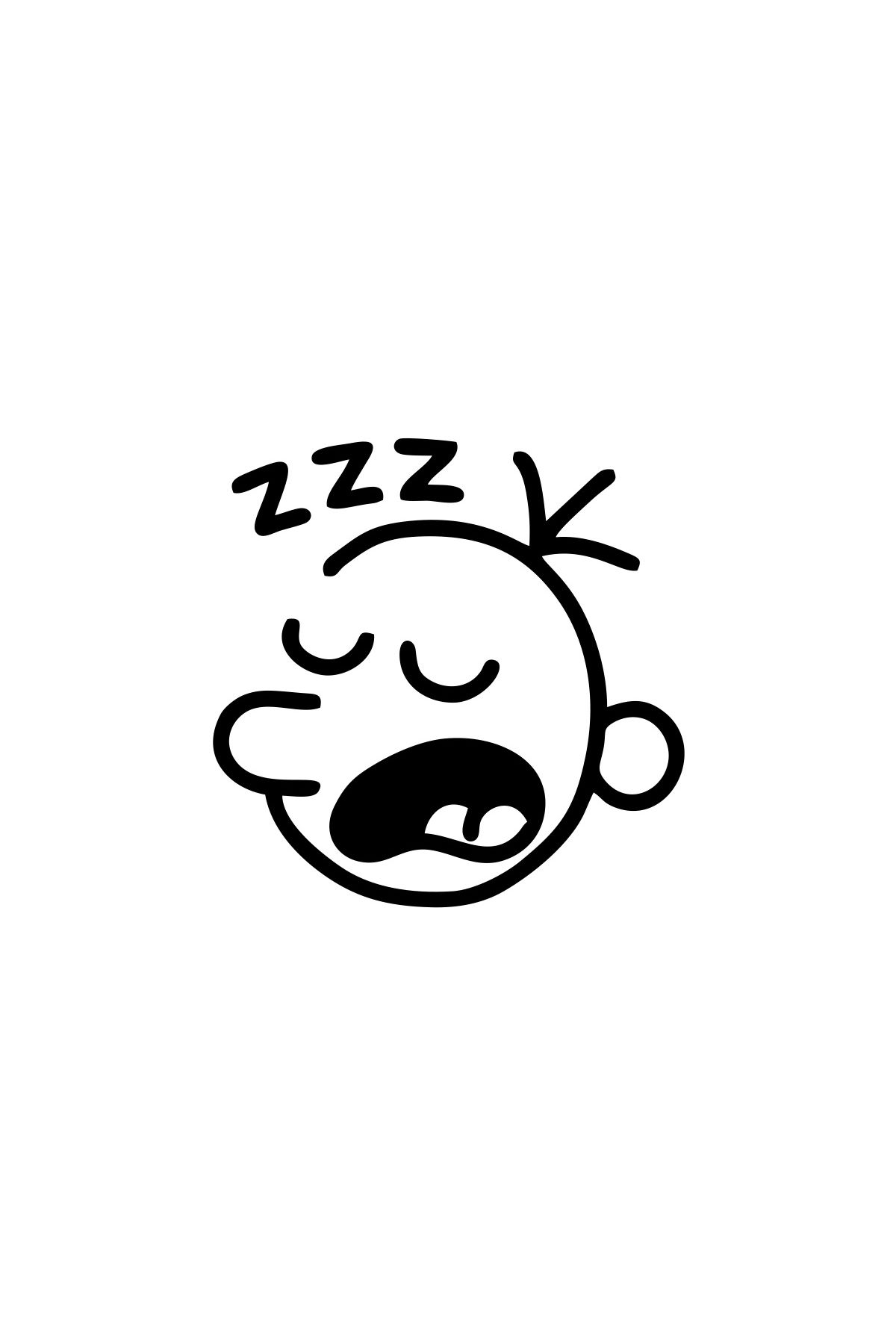 Reysa Tasarım Zzz Uyuyan Surat Sticker 17x17 Cm Siyah
