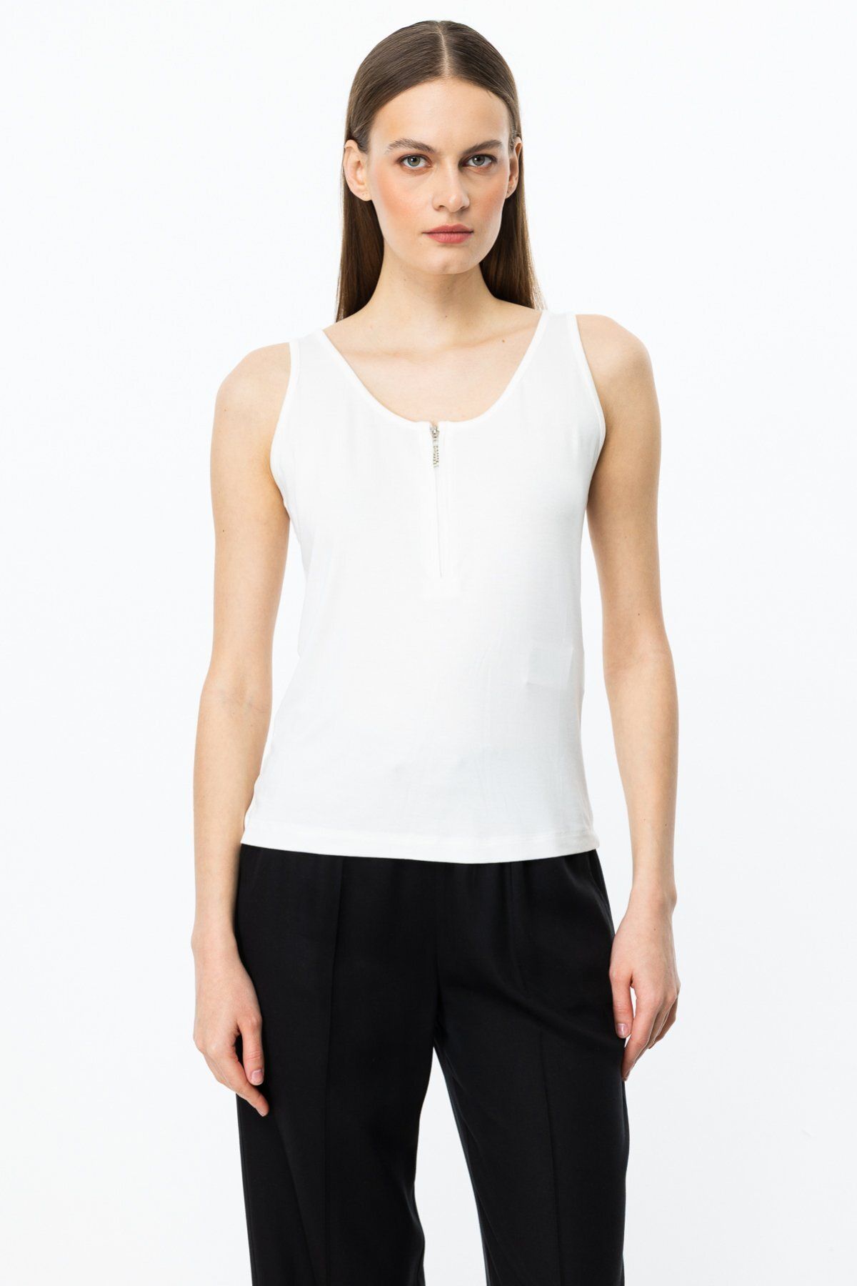 ON Fermuar Detaylı Basic Bluz