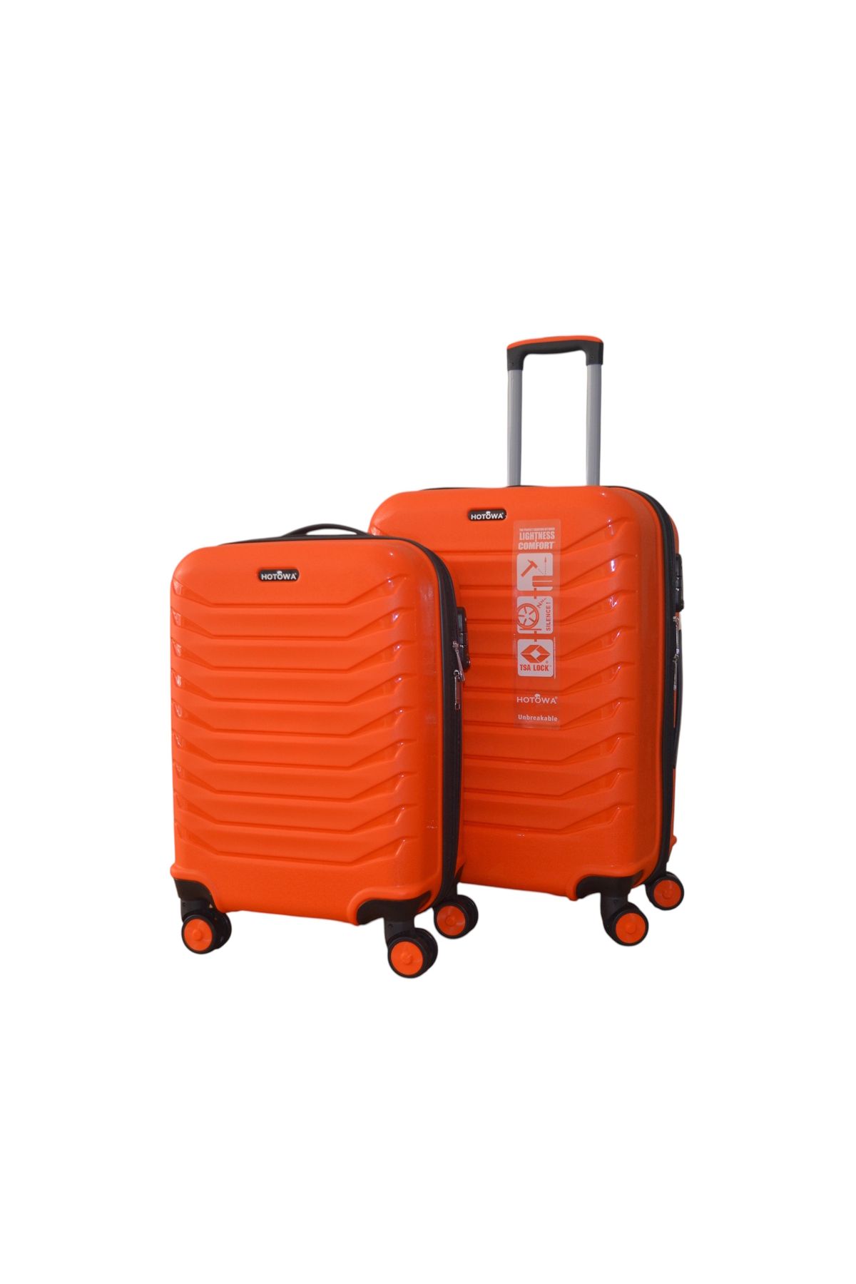 Hotowa Gold PP Valiz 8012 Turuncu TSA Kilitli İkili Set