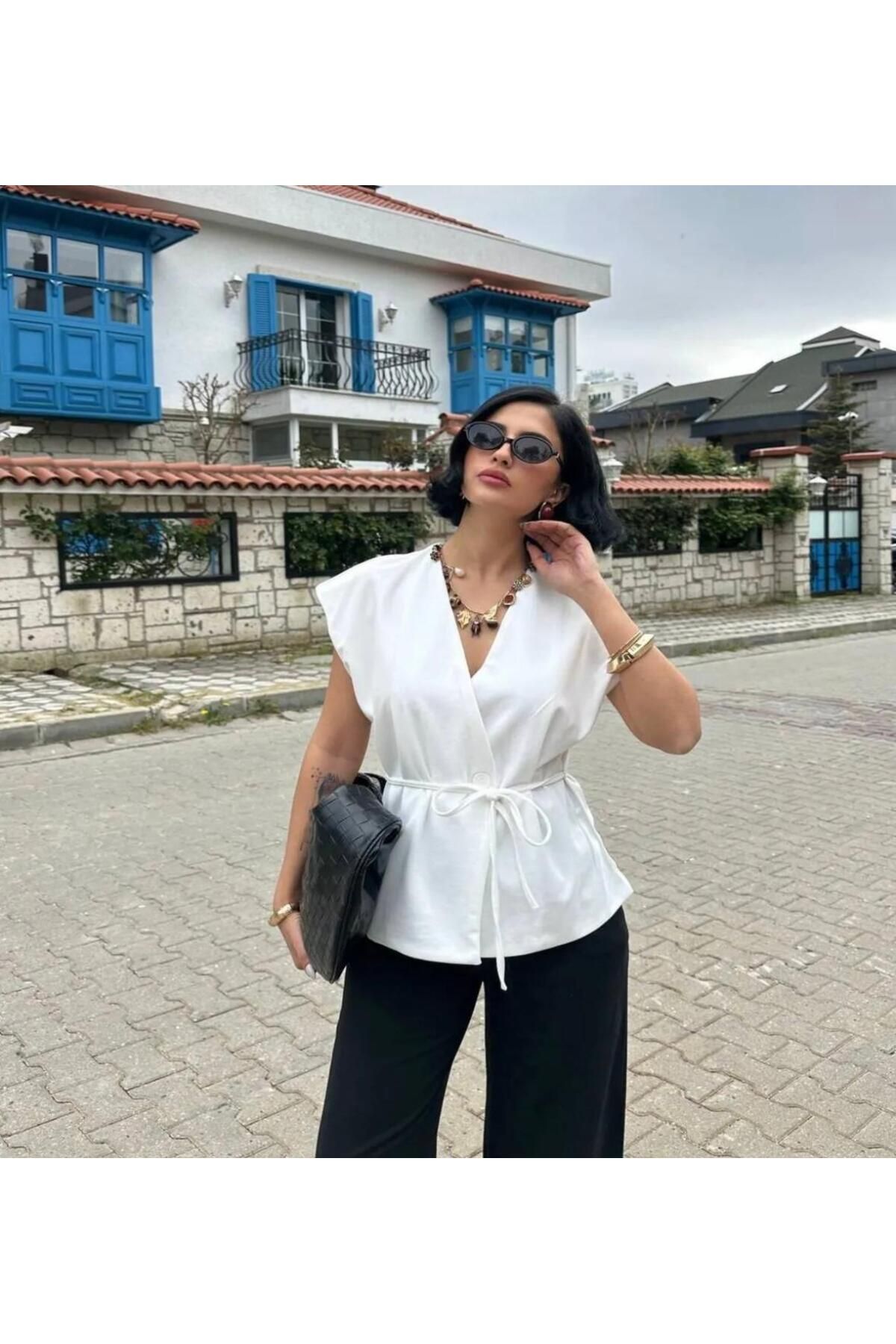 La Perla Boutique scuba crep beldel bağlamalı yelek