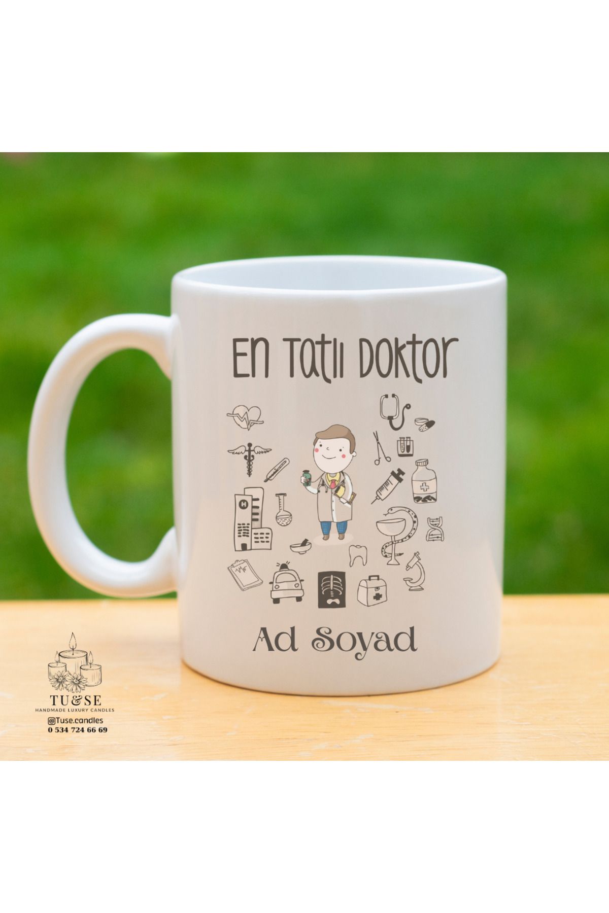 Tu&Se Candles 🩺 En Tatlı Doktora Özel Kupa Bardak – Sevgi Dolu Hediye