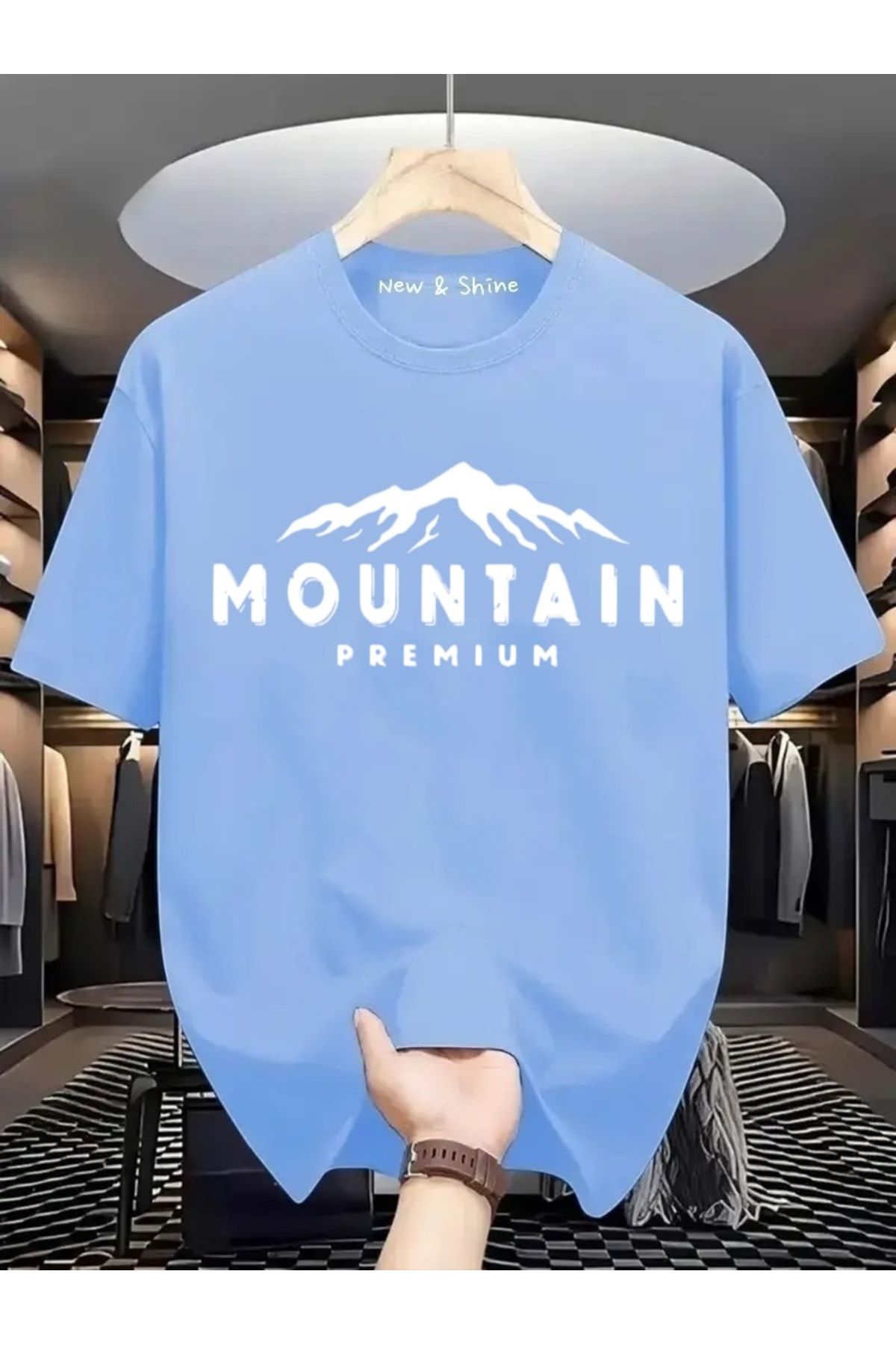 New Shine Mountain Baskılı Oversize T-Shirt