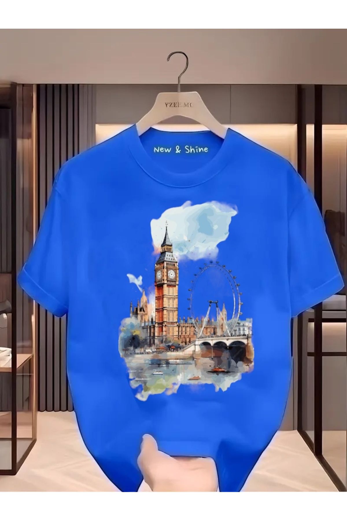 New Shine Manzara London Baskılı Oversize T-Shirt