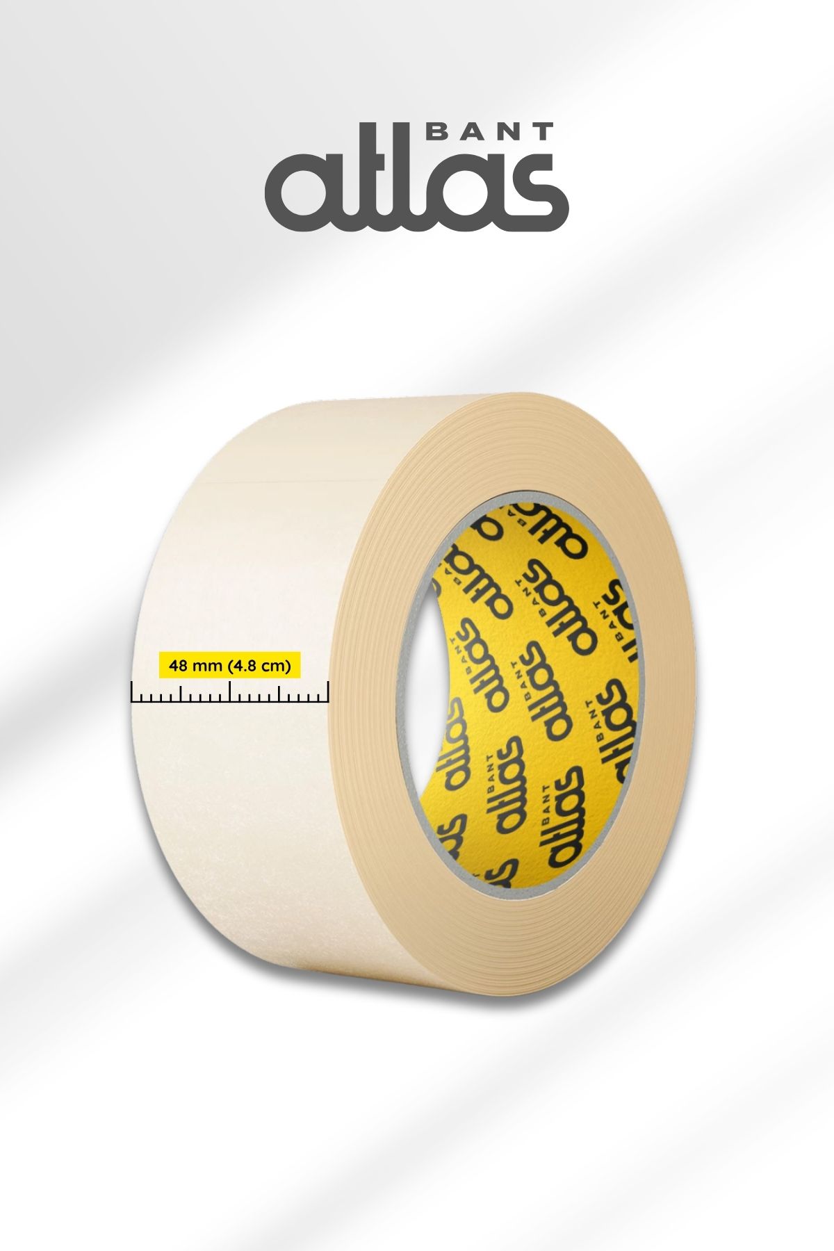 Atlas Maskeleme Bant Çok Amaçlı 48mm - Iz Bırakmaz, Boya Ve Genel Kullanım Için, Yüksek Yapışma Gücü