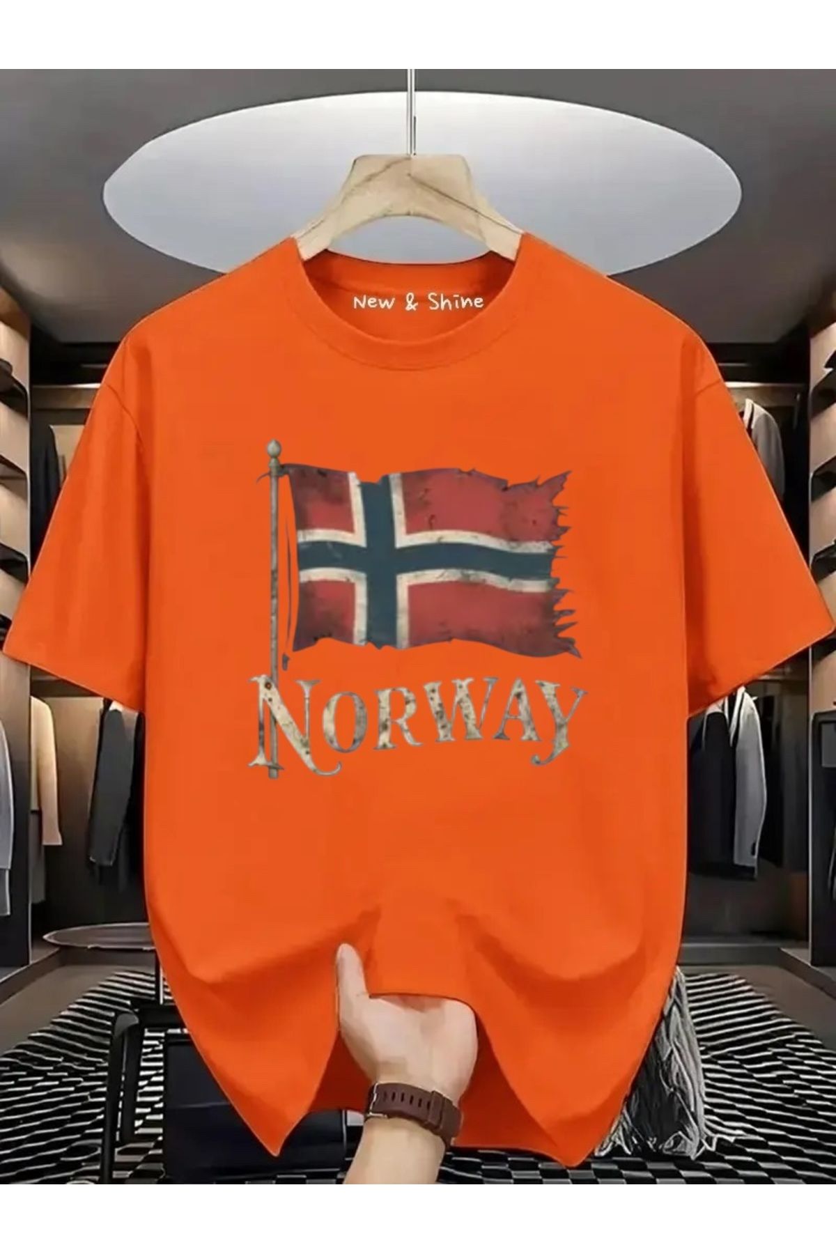 New Shine Norway Baskılı Oversize T-Shirt