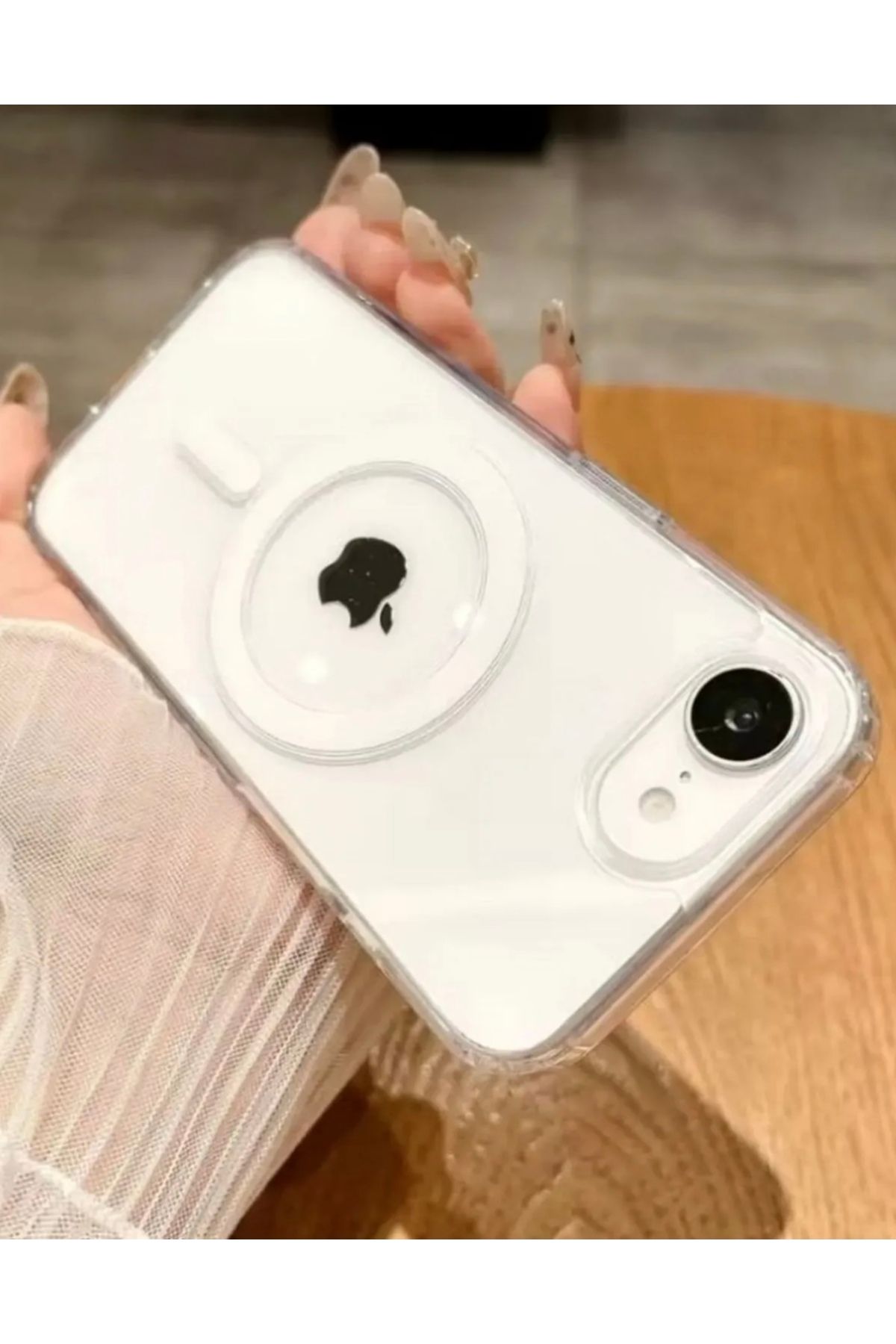 SOLİD CASE İphone 16e uyumlu mika magsafe özellikli şeffaf sararmaz lüx sert kılıf arka kapak