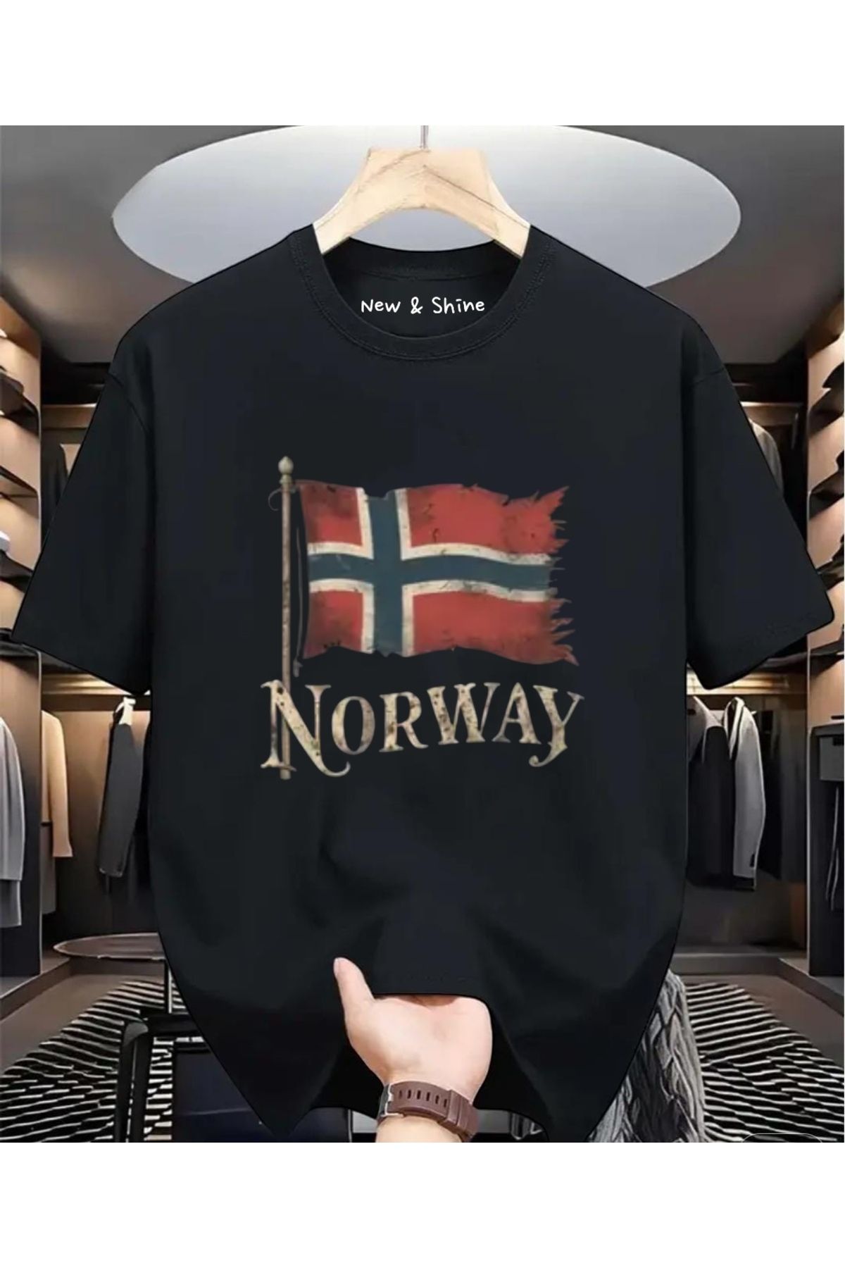 New Shine Norway Baskılı Oversize T-Shirt