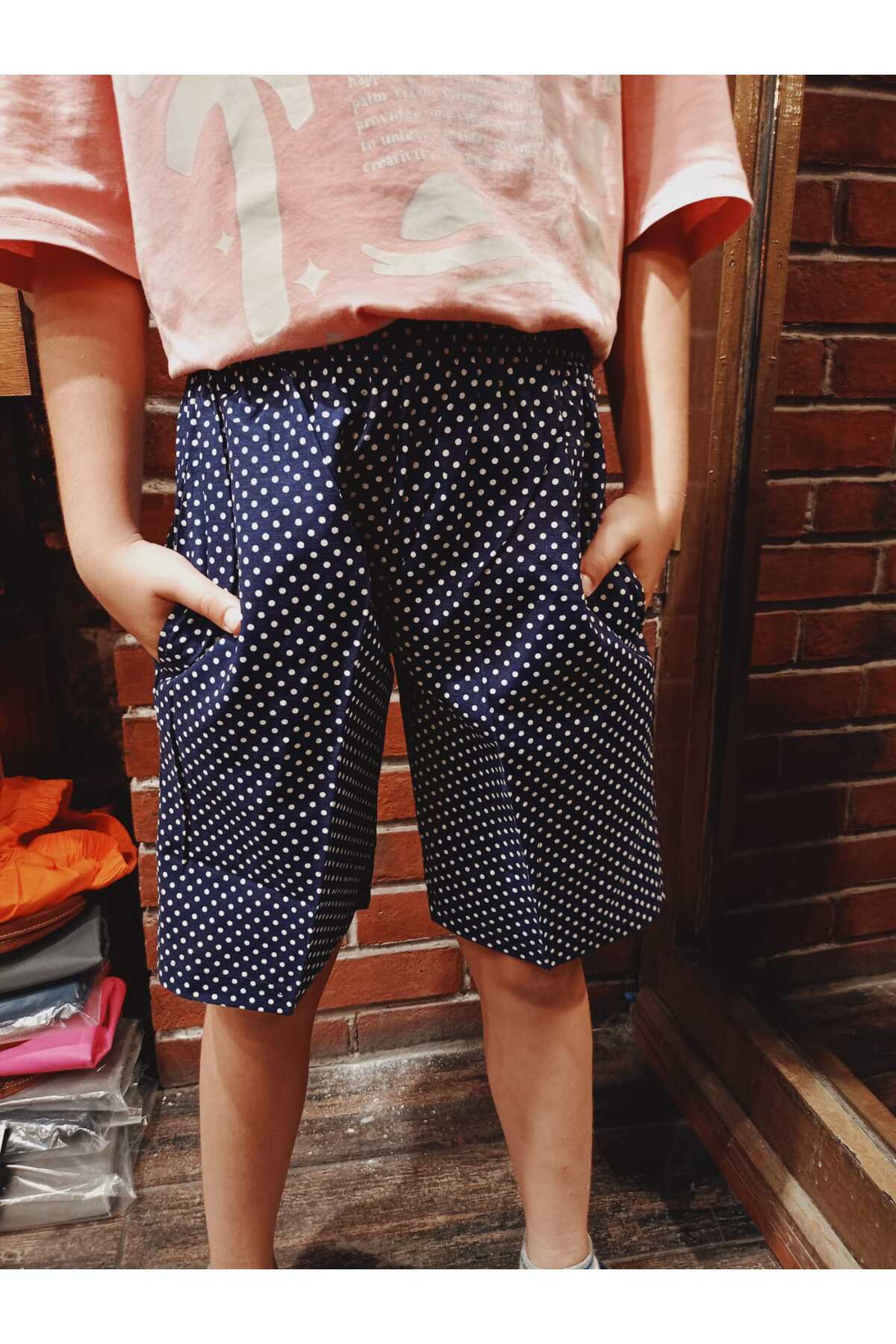 Terry-Poplin Children's Shorts with Pockets 2
