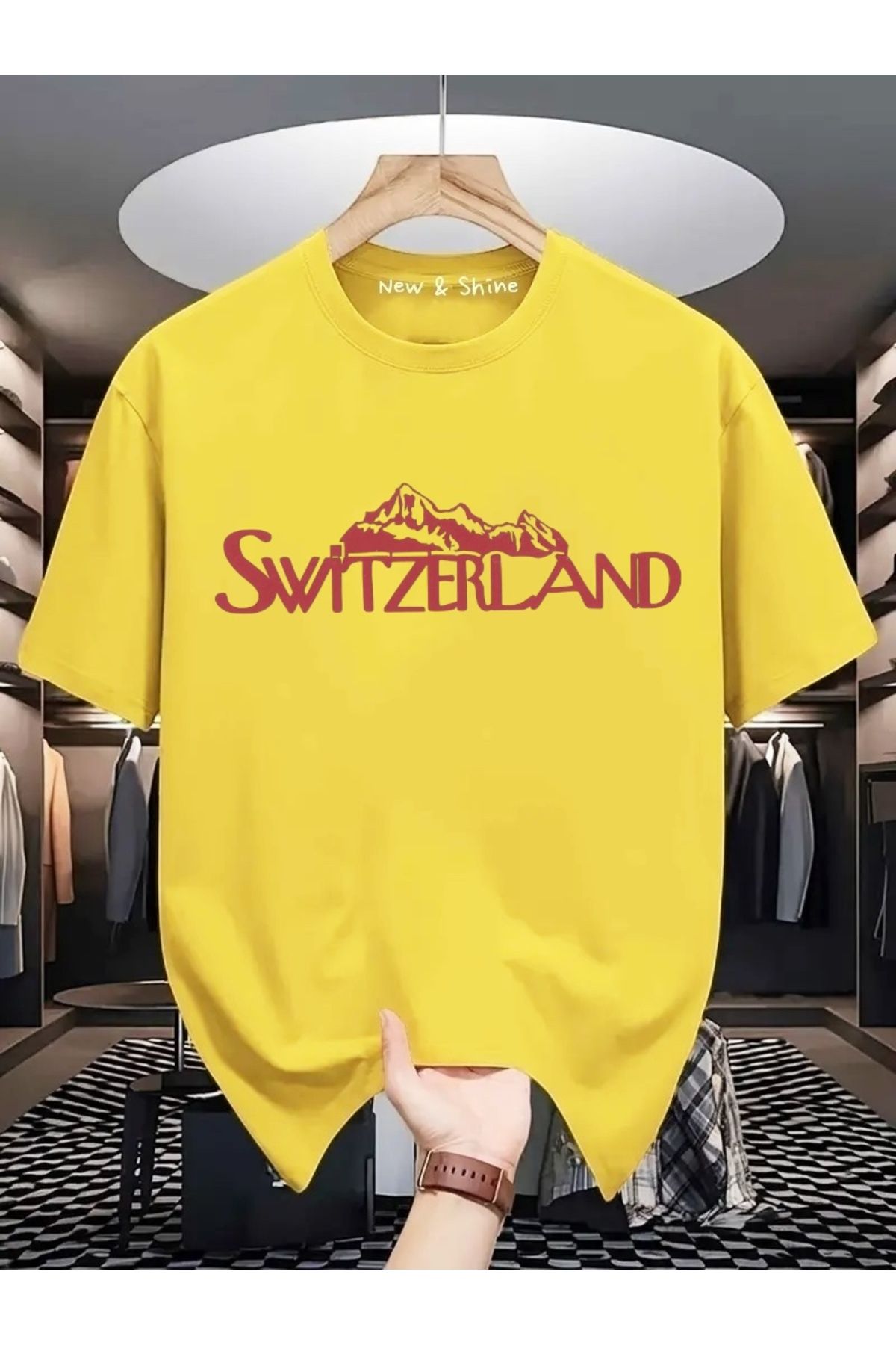 New Shine Switzerland Baskılı Oversize T-Shirt
