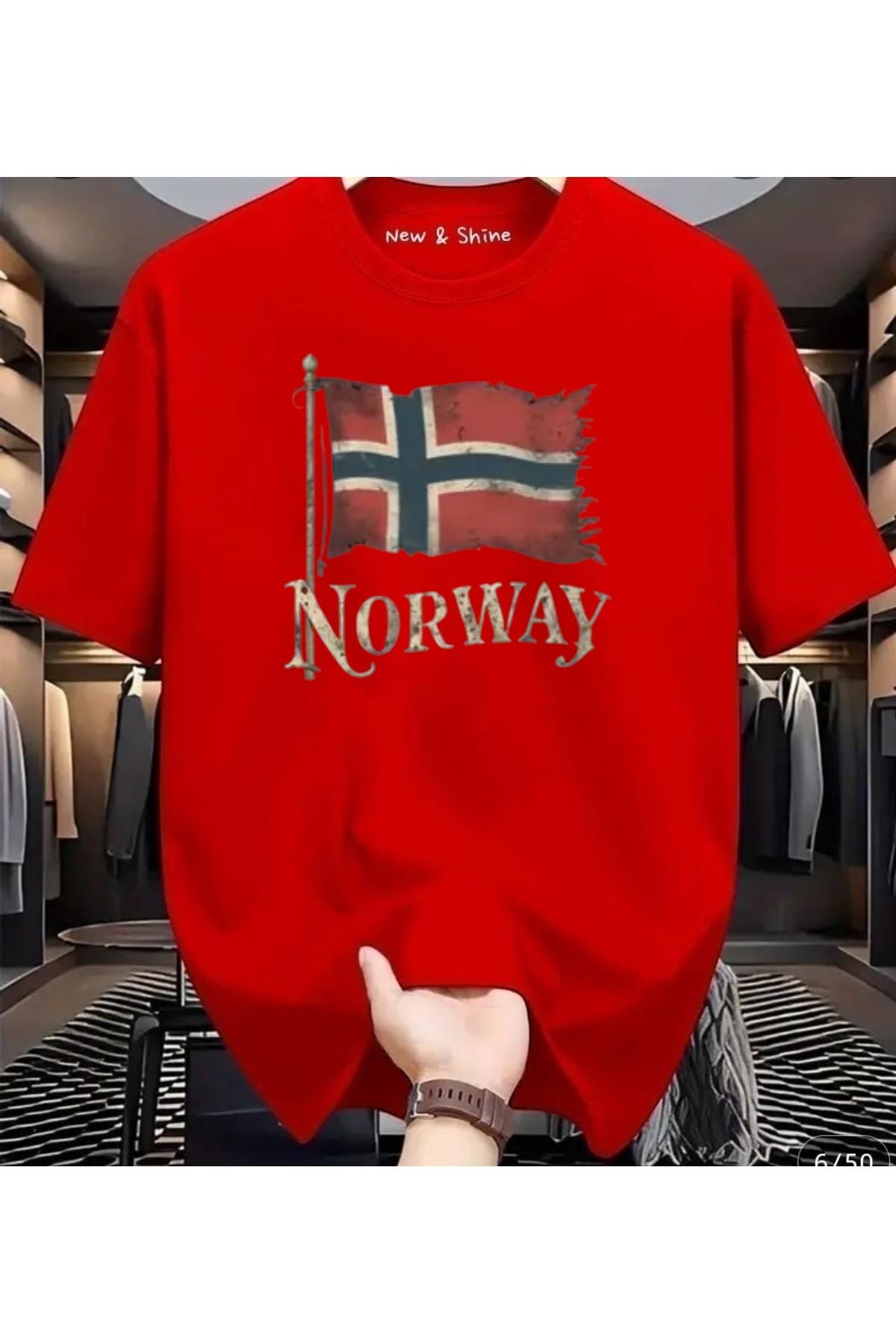 New Shine Norway Baskılı Oversize T-Shirt