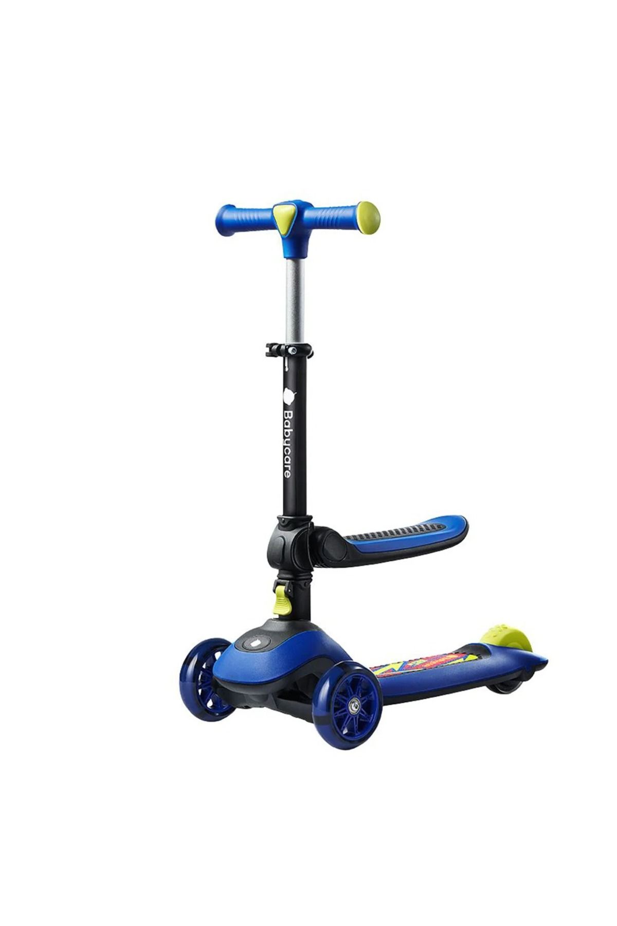Baby Care Manuel Scooter 3 Tekerlekli, Katlanabilir Koltuklu, Kırmızı, 100 kg Taşıma Kapasiteli