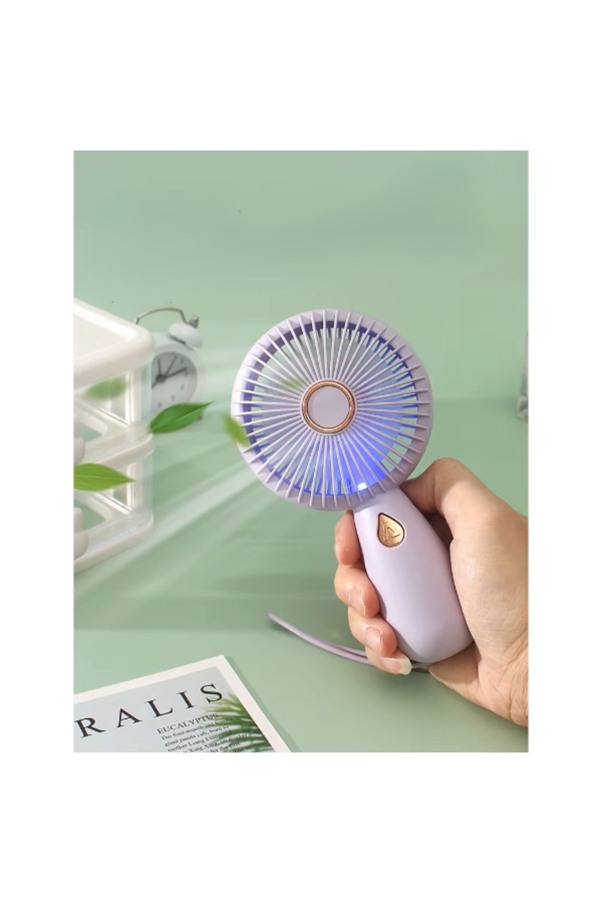 Myvora Minimalist Tasarım Işıklı Şarjlı El Fanı