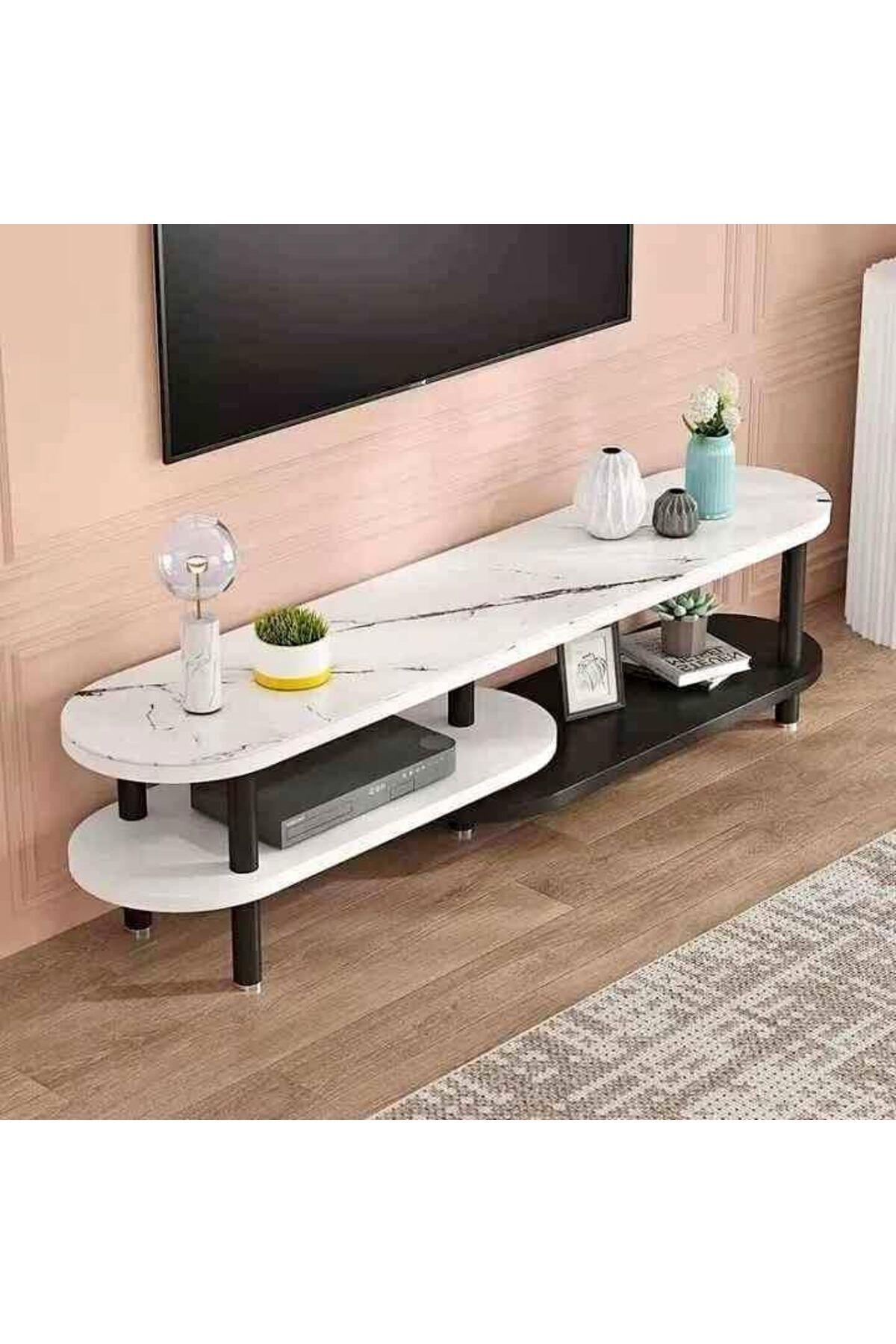 Generic-Double Layer Storage Console Table, Modern Simplicity TV Cabinet, Multifunction Wall Console Table 5