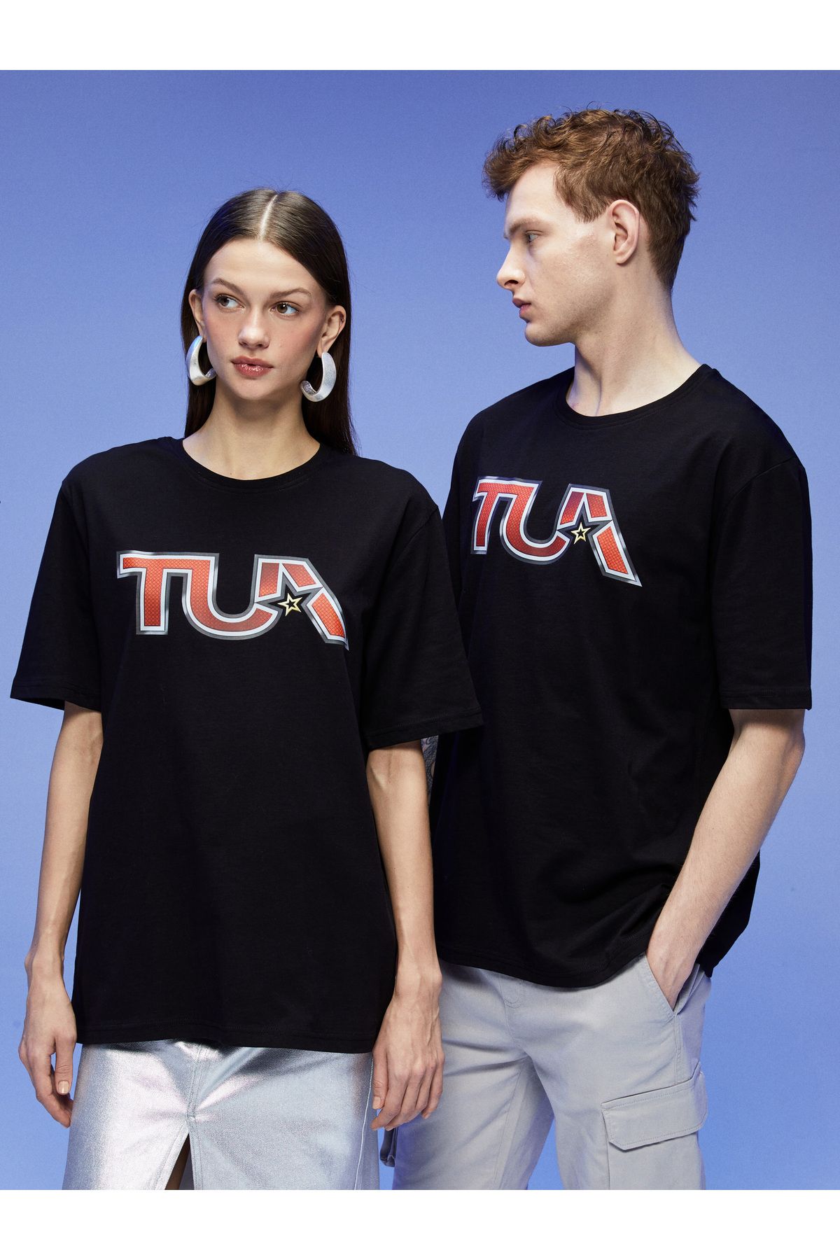 LC Waikiki Bisiklet Yaka TUA Baskılı Unisex Penye Tişört