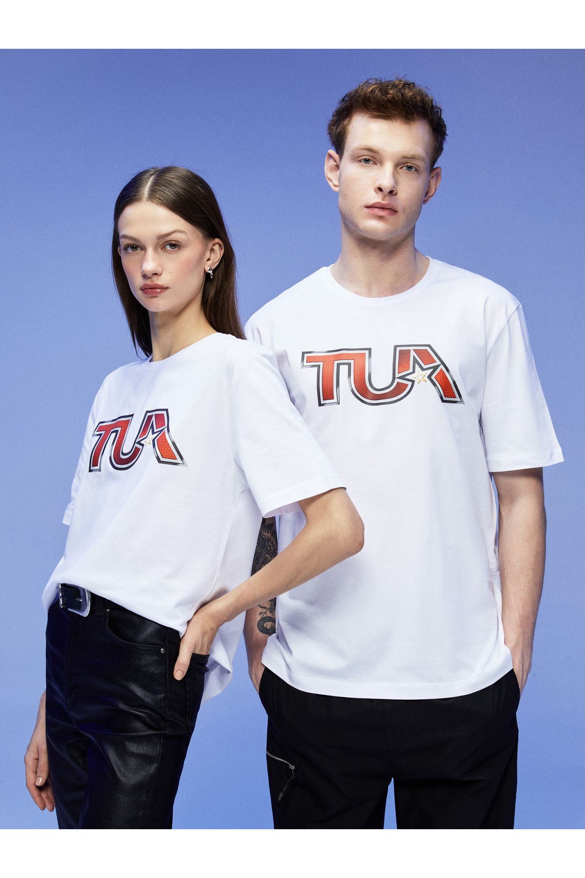 LC Waikiki Bisiklet Yaka TUA Baskılı Unisex Penye Tişört