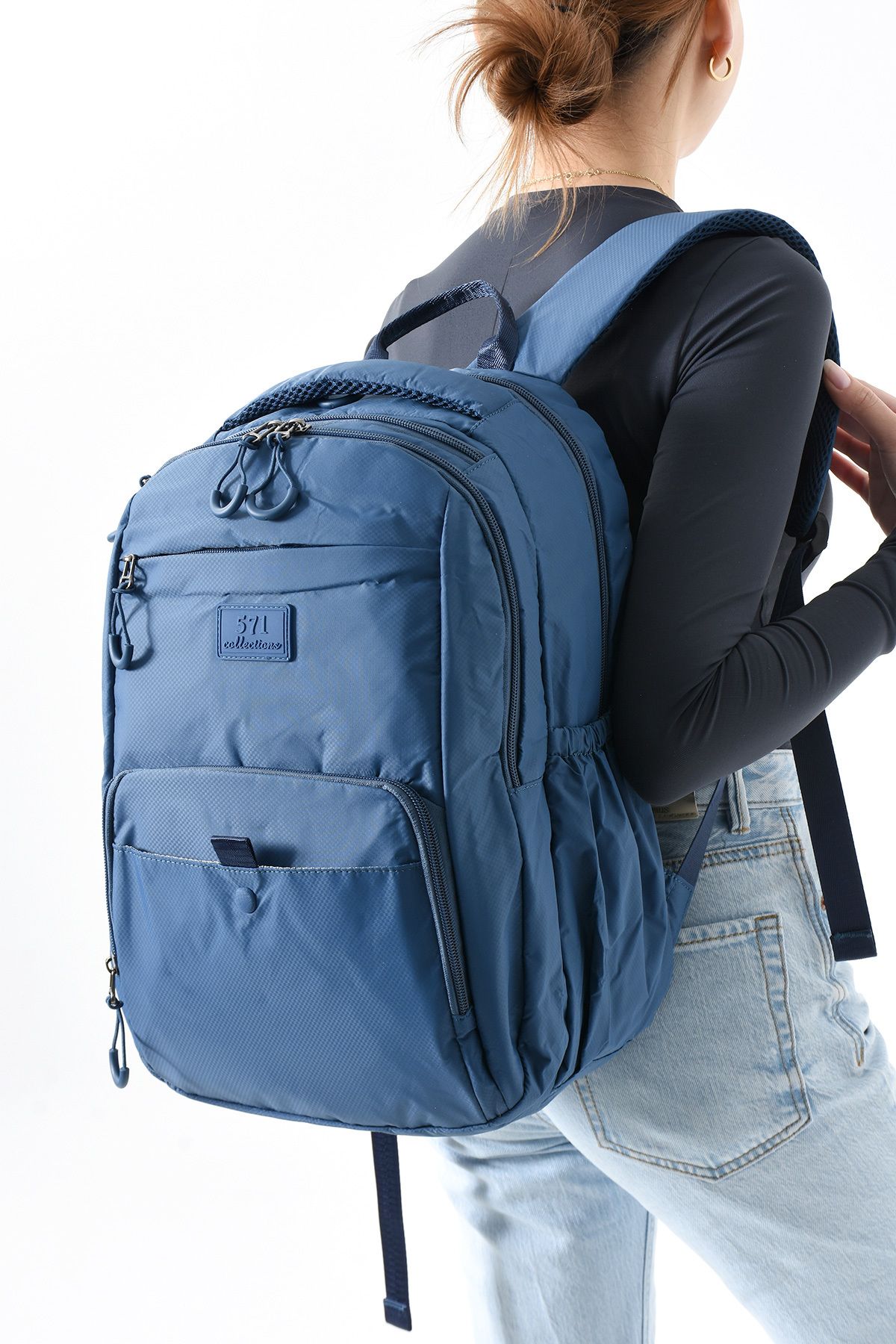 Çanta Trend 571 Collections Çanta Orta Boy Sırt Çantası Ultra Hafif Çok Cepli Mavi (Model:571-13-9E)