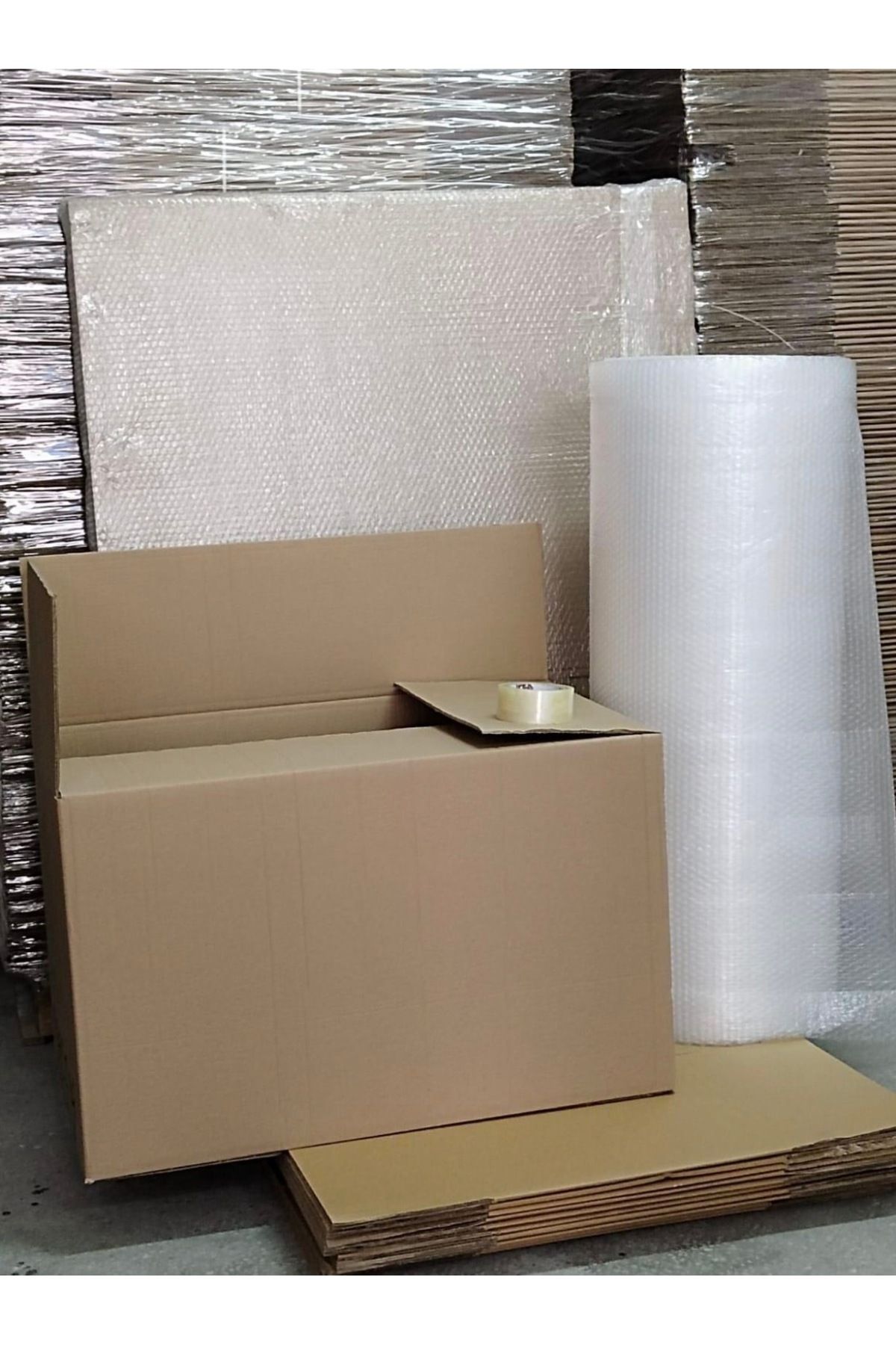 aybaş kağıtçılık Kutu boş karton 80x50x50 büyük boy 3 lü adet çift oluklu