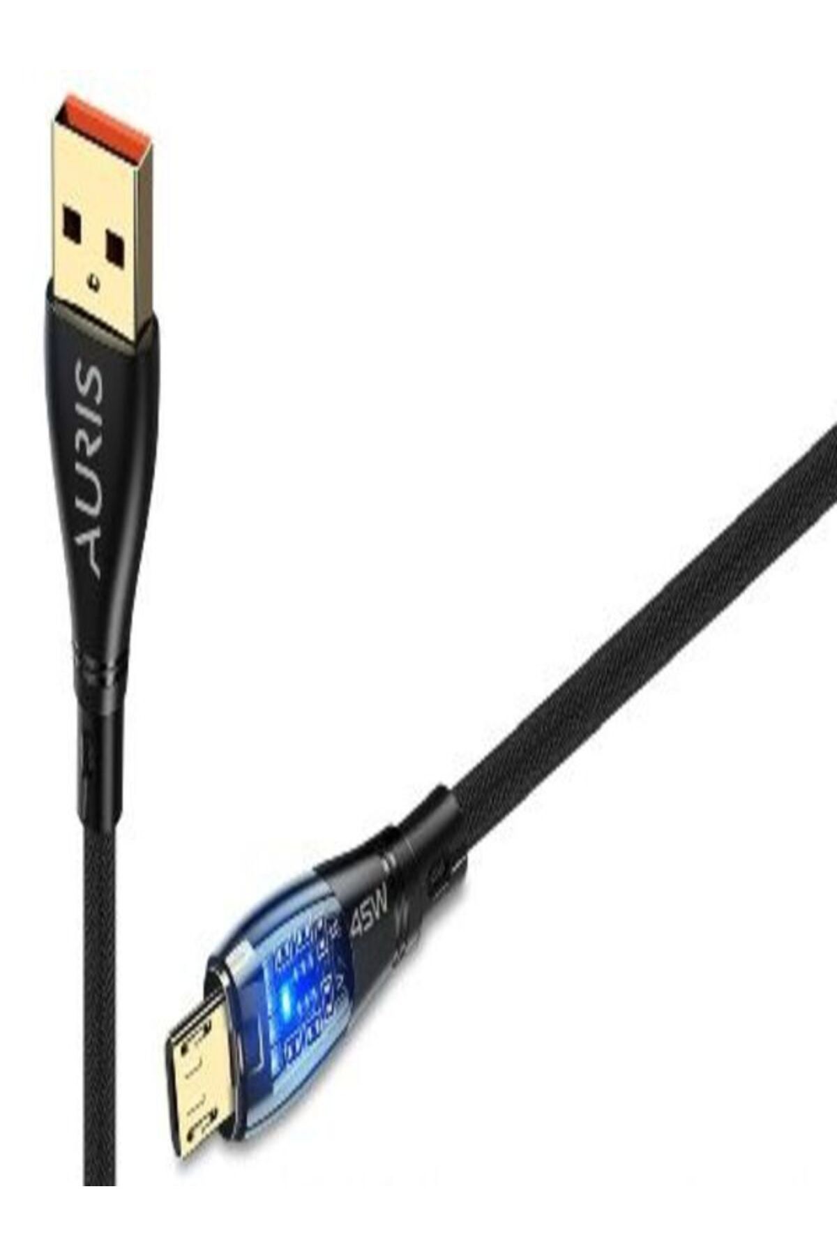 Auris CB50 Işıklı 45W USB Micro USB Şarj Kablosu 1 metre