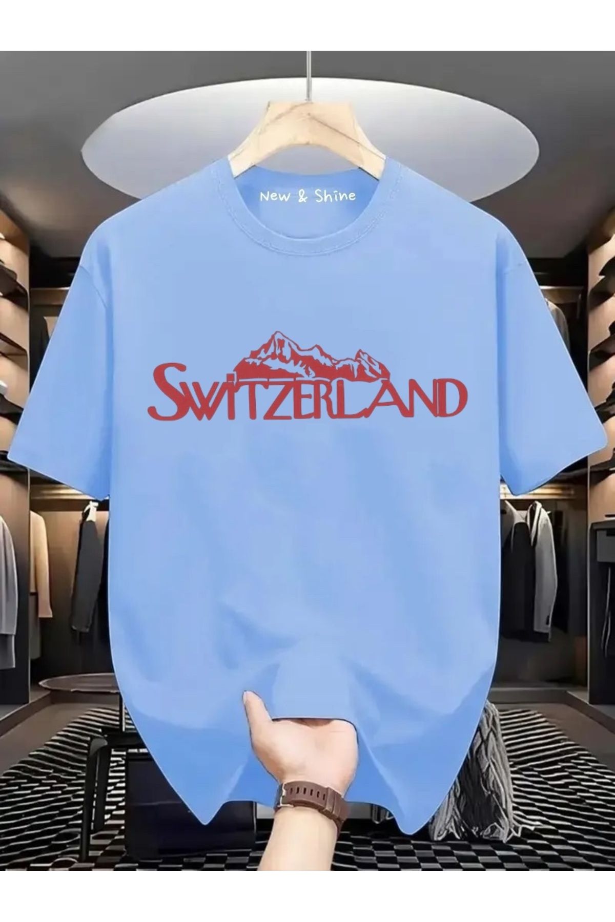 New Shine Switzerland Baskılı Oversize T-Shirt