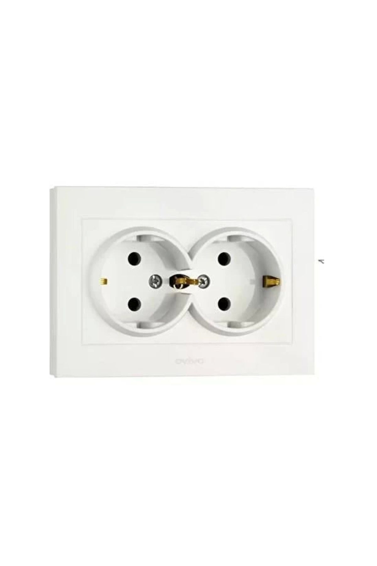 LiderGlobal-White double grounded socket framed mina - compatible frame for socket and switch 2