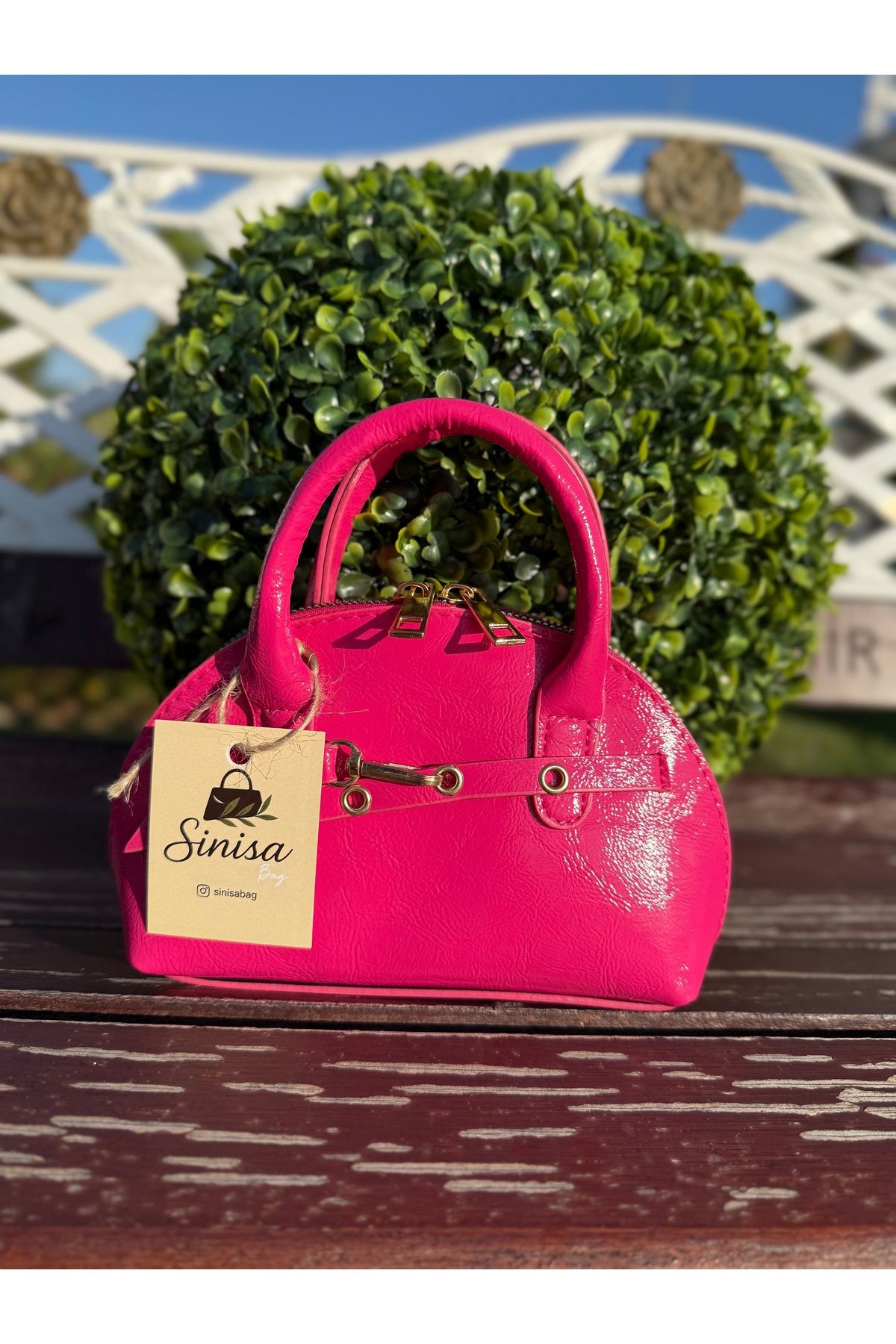SİNİSA BAG Kadın Fuşya Pembe Tokyo Kemer Detaylı El Ve Askılı Omuz Çantası