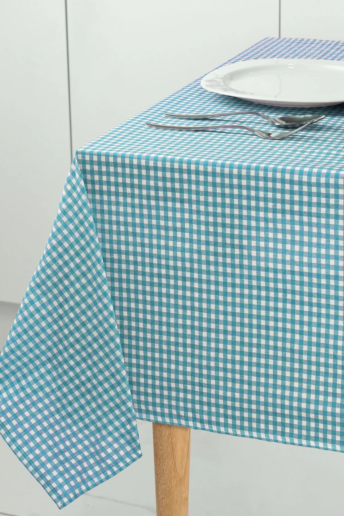 Cardea Home Collection Küçük Kare Desen Pötikareli Masa Örtüsü, Sofra Bezi, Piknik Örtüsü