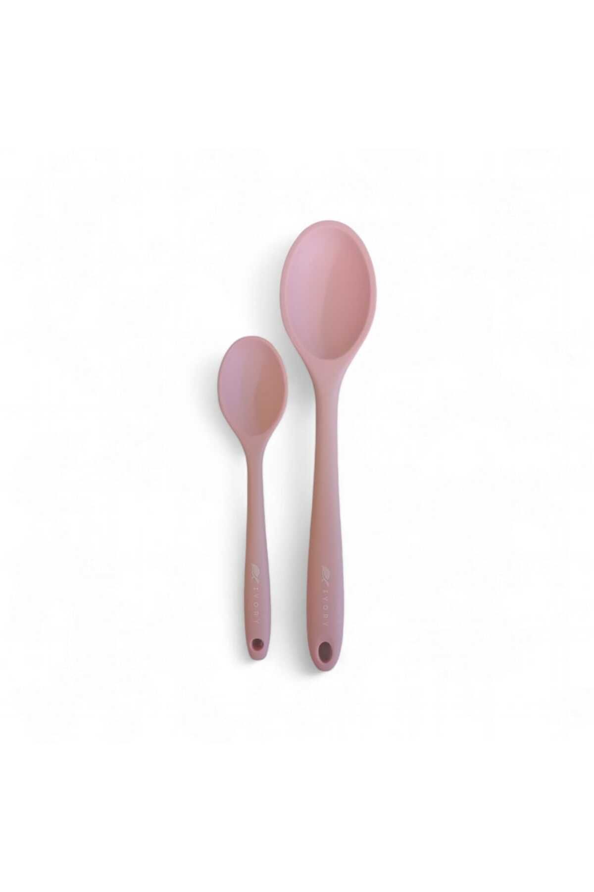 cephome güvenilir alışverişin adresi 28-20cm ısıya dayanıklı silikon kaşık seti tozpembe