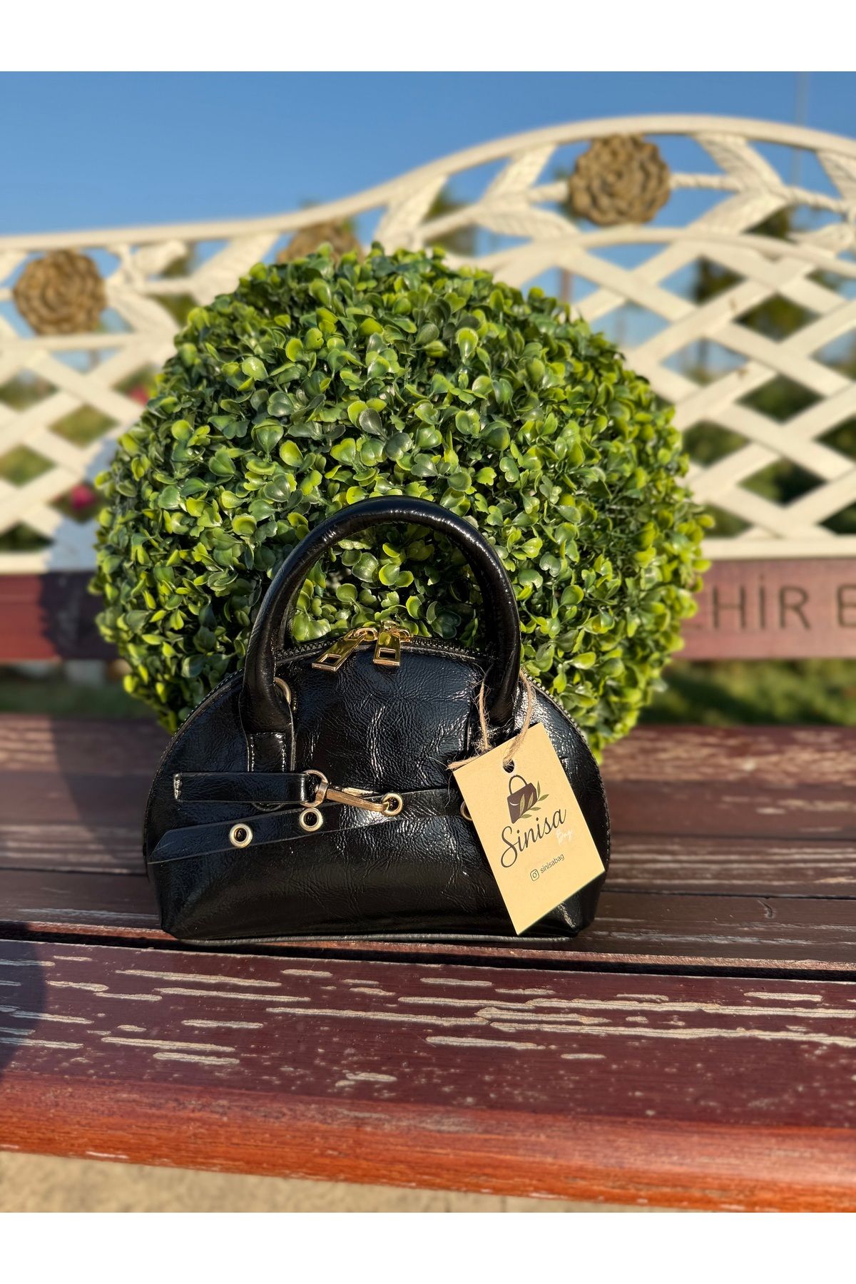 SİNİSA BAG Kadın Siyah Tokyo Kemer Detaylı El Ve Askılı Omuz Çantası