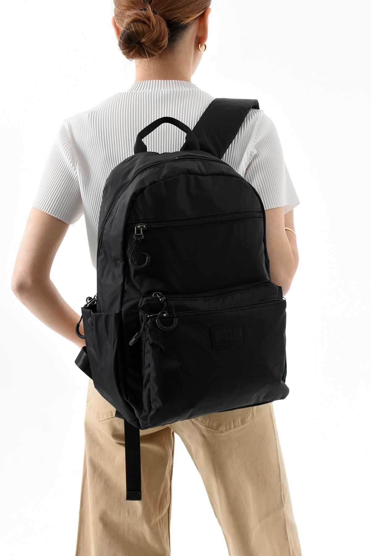 Çanta Trend 571 Collections Çanta Orta Boy Sırt Çantası Ultra Hafif Çok Cepli Açık Yeşil (Model:571-13-9B)