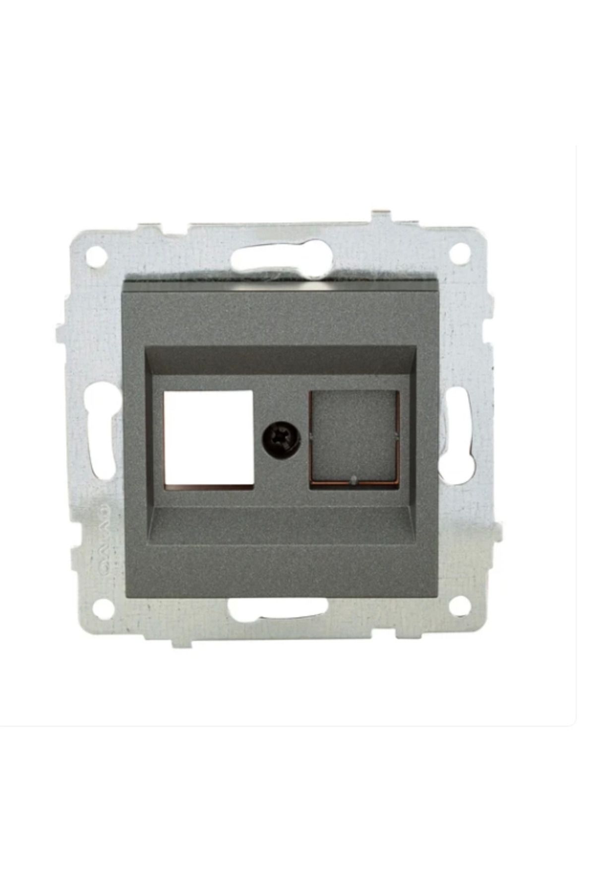 LiderGlobal-Smoked data socket cat6 unjackless frameless grano - compatible frame for socket and switch 2