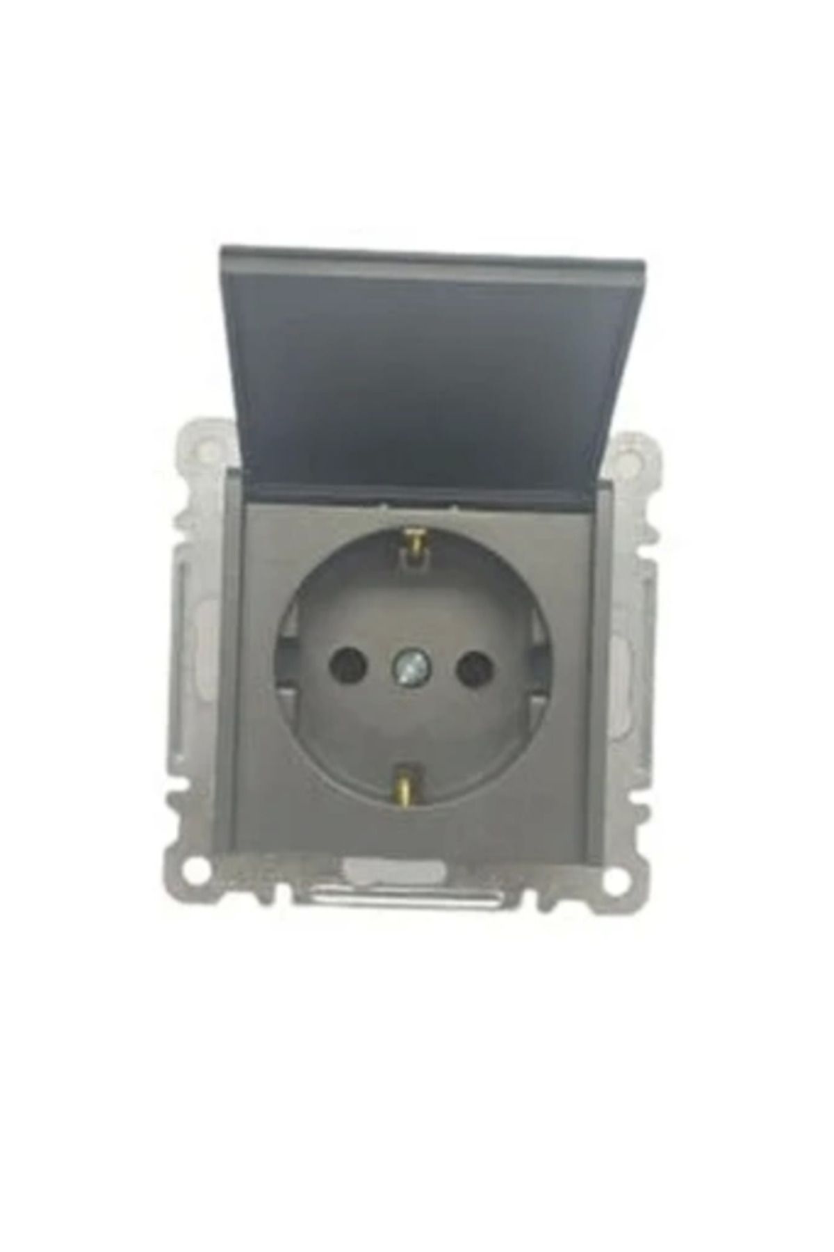 AC BOX-Smoked covered grounded socket frameless - compatible frame for socket and switch 2