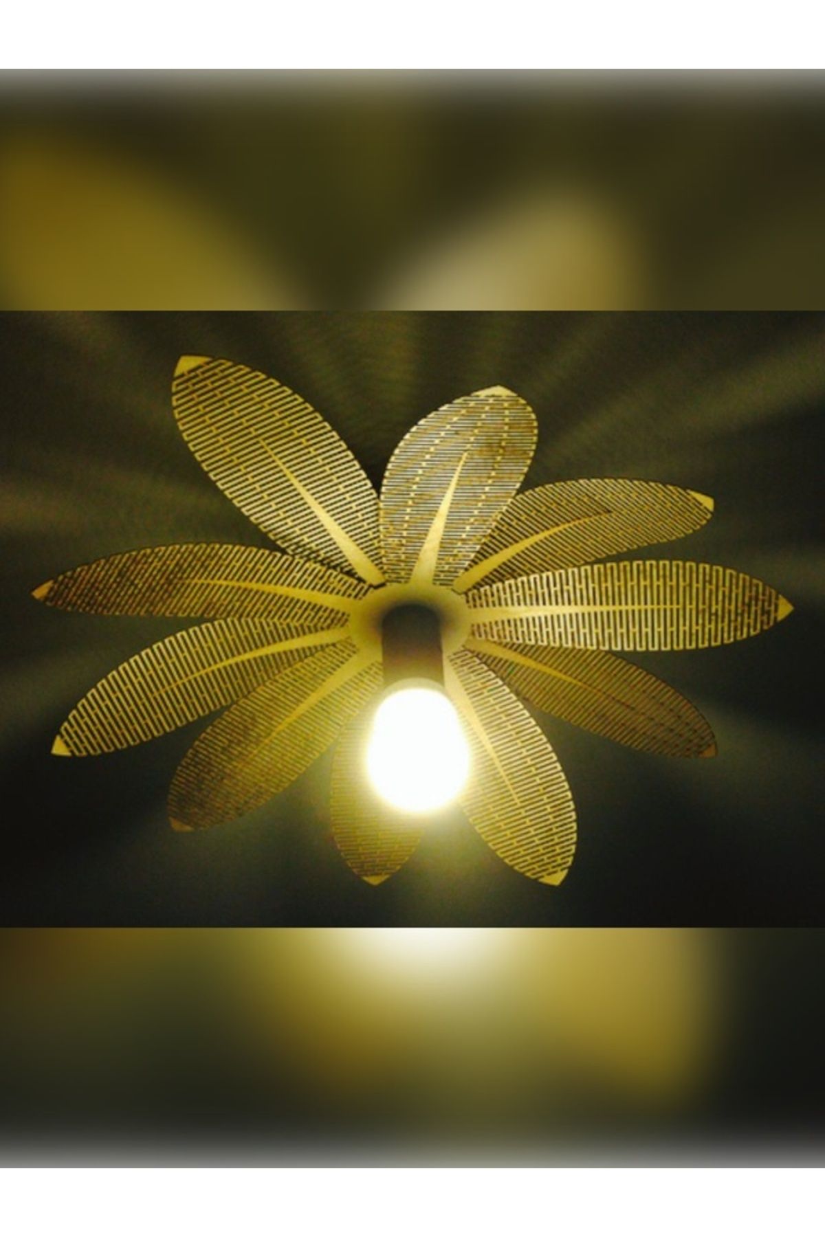 cermatech Çiçek Formlu Ahşap Tavan Lambası – 45 cm